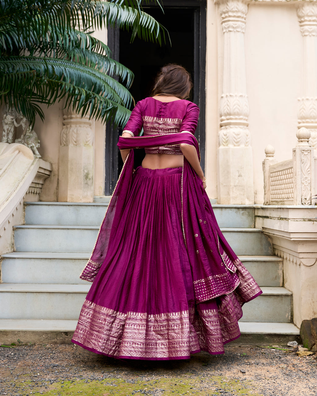 Regal Choli with Woven Zari Border