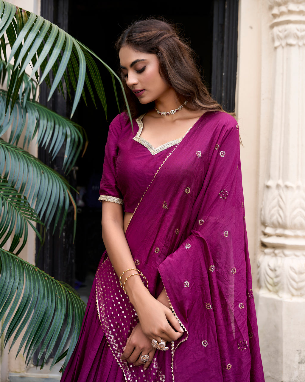 Regal Choli with Woven Zari Border