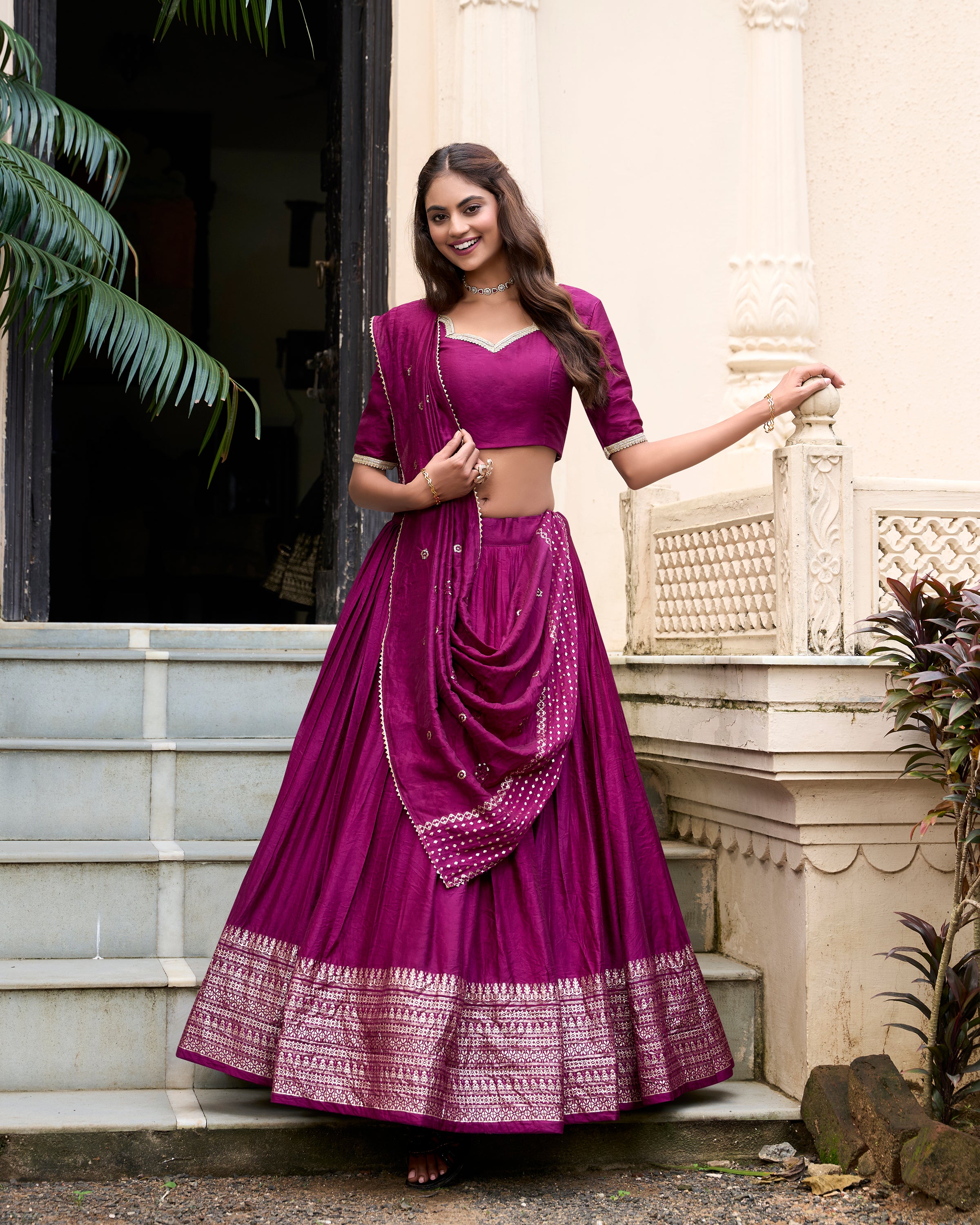 Regal Choli with Woven Zari Border