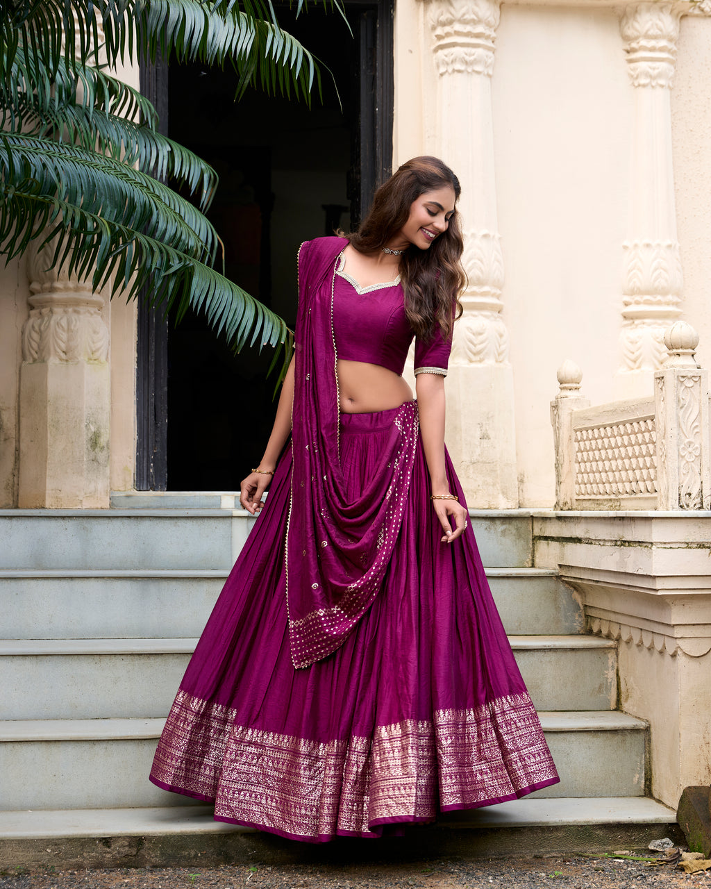 Regal Choli with Woven Zari Border