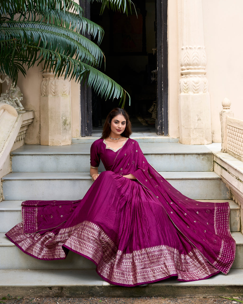 Regal Choli with Woven Zari Border