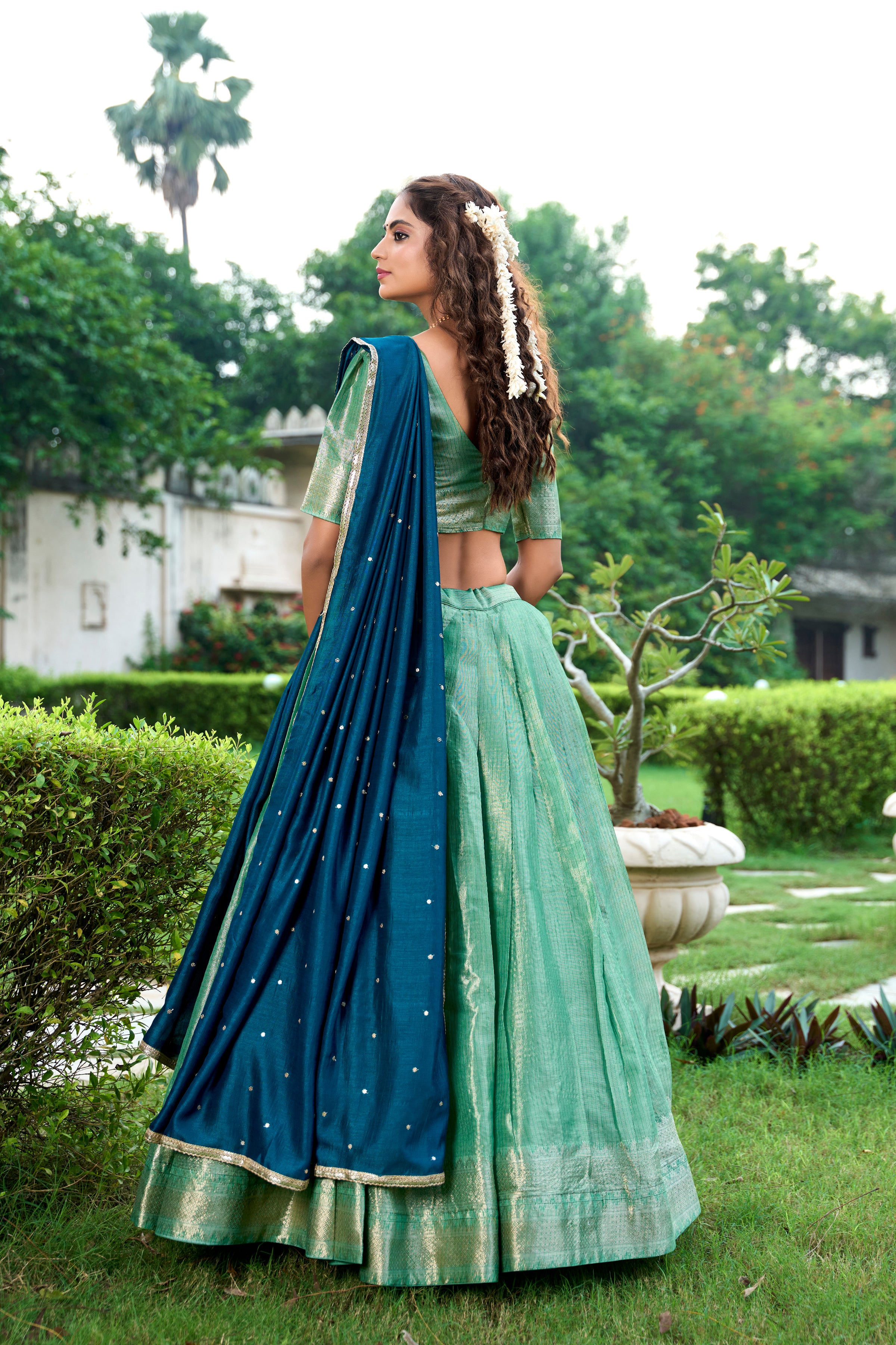 Elegance that shimmers with every step Kanchipuram  Zari Weaving Work choli