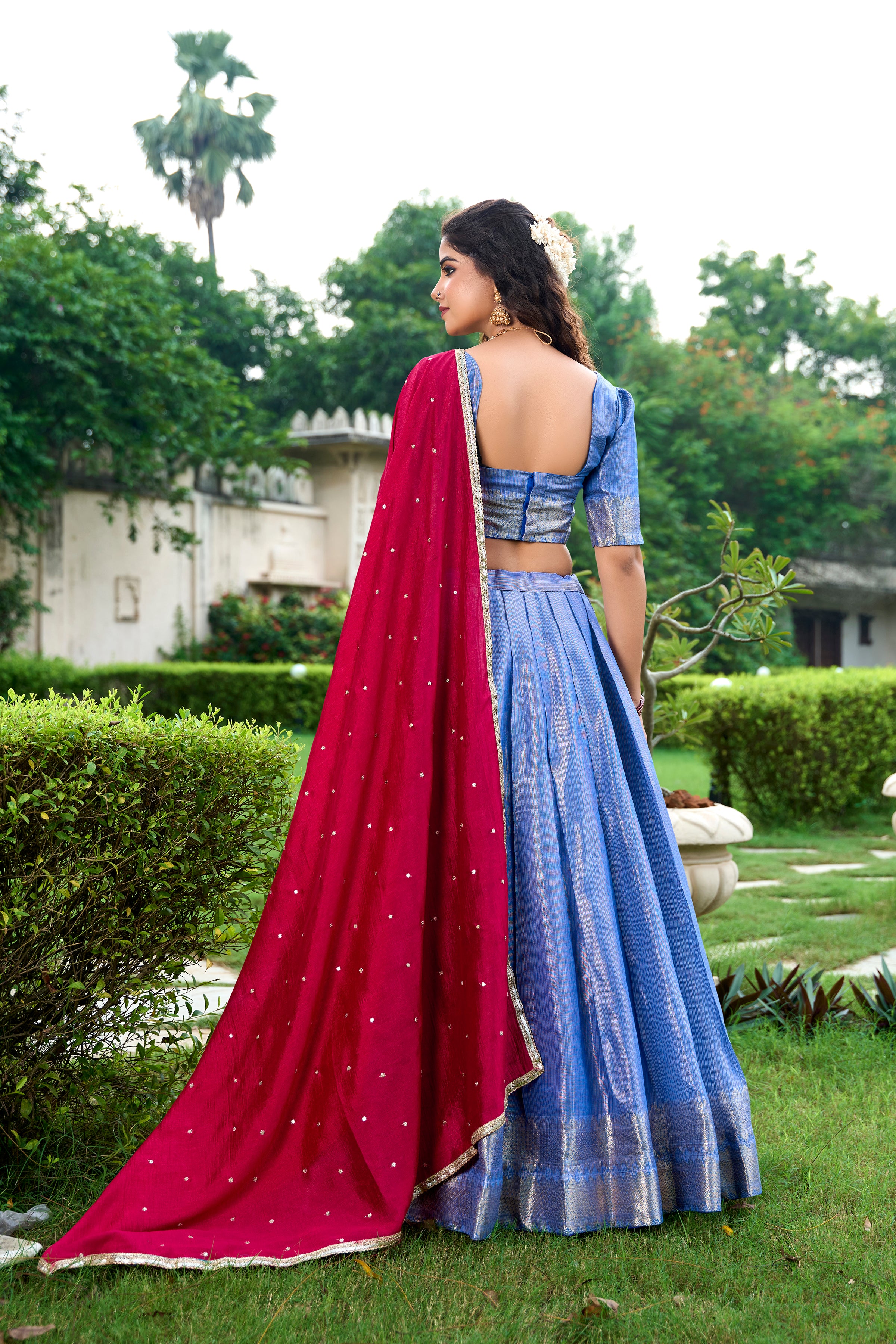 Elegance that shimmers with every step Kanchipuram  Zari Weaving Work choli