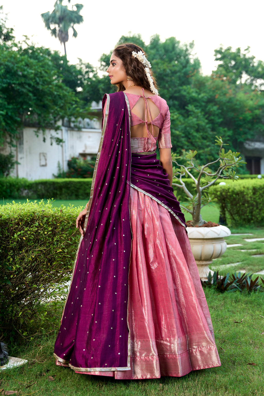 Elegance that shimmers with every step Kanchipuram  Zari Weaving Work choli