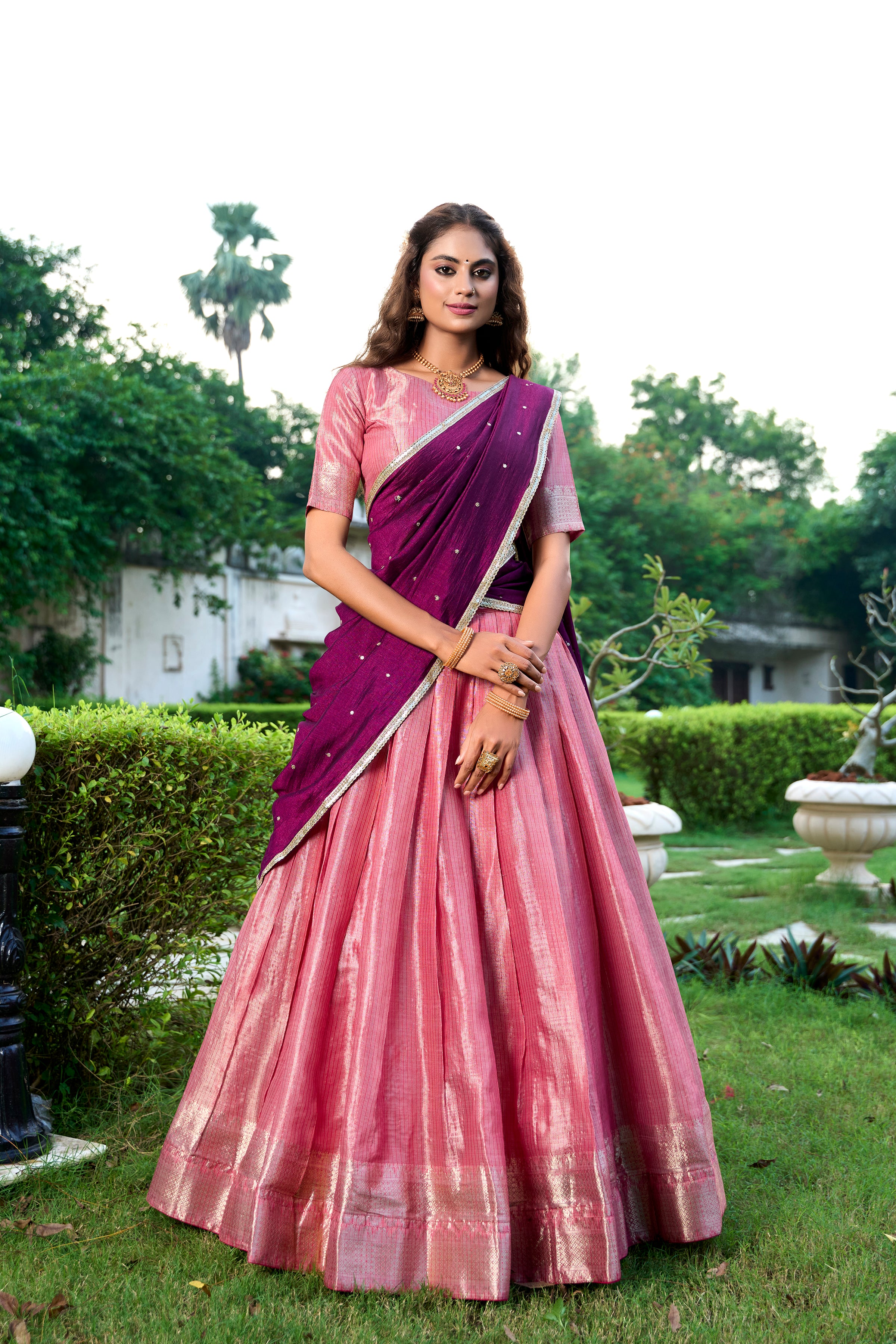 Elegance that shimmers with every step Kanchipuram  Zari Weaving Work choli