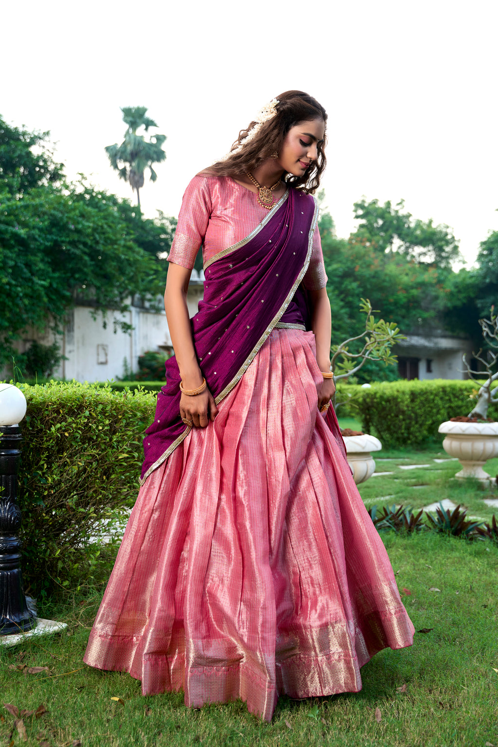 Elegance that shimmers with every step Kanchipuram  Zari Weaving Work choli