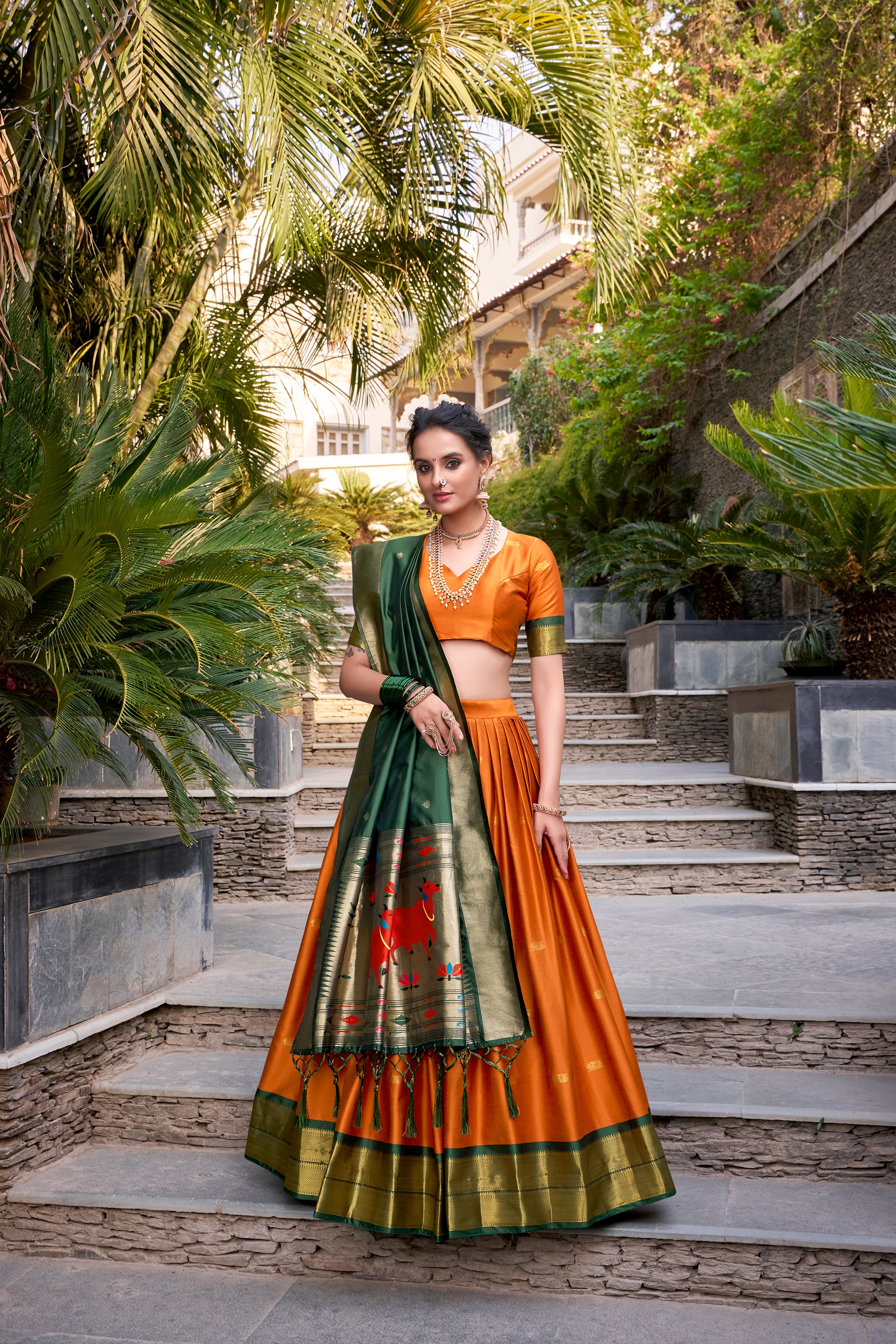 Designer Paithani Silk Lehenga Choli prefect for wedding