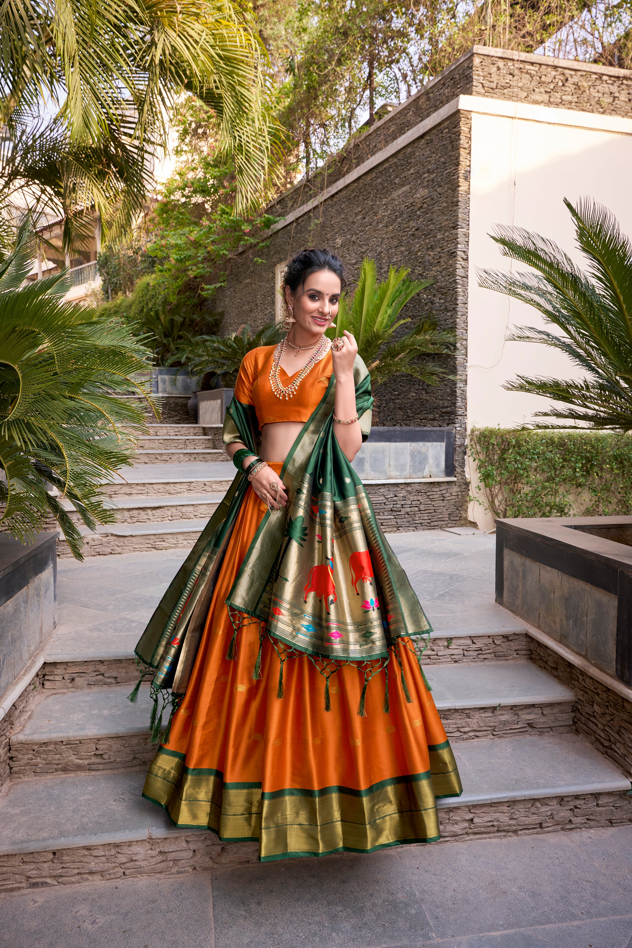 Designer Paithani Silk Lehenga Choli prefect for wedding