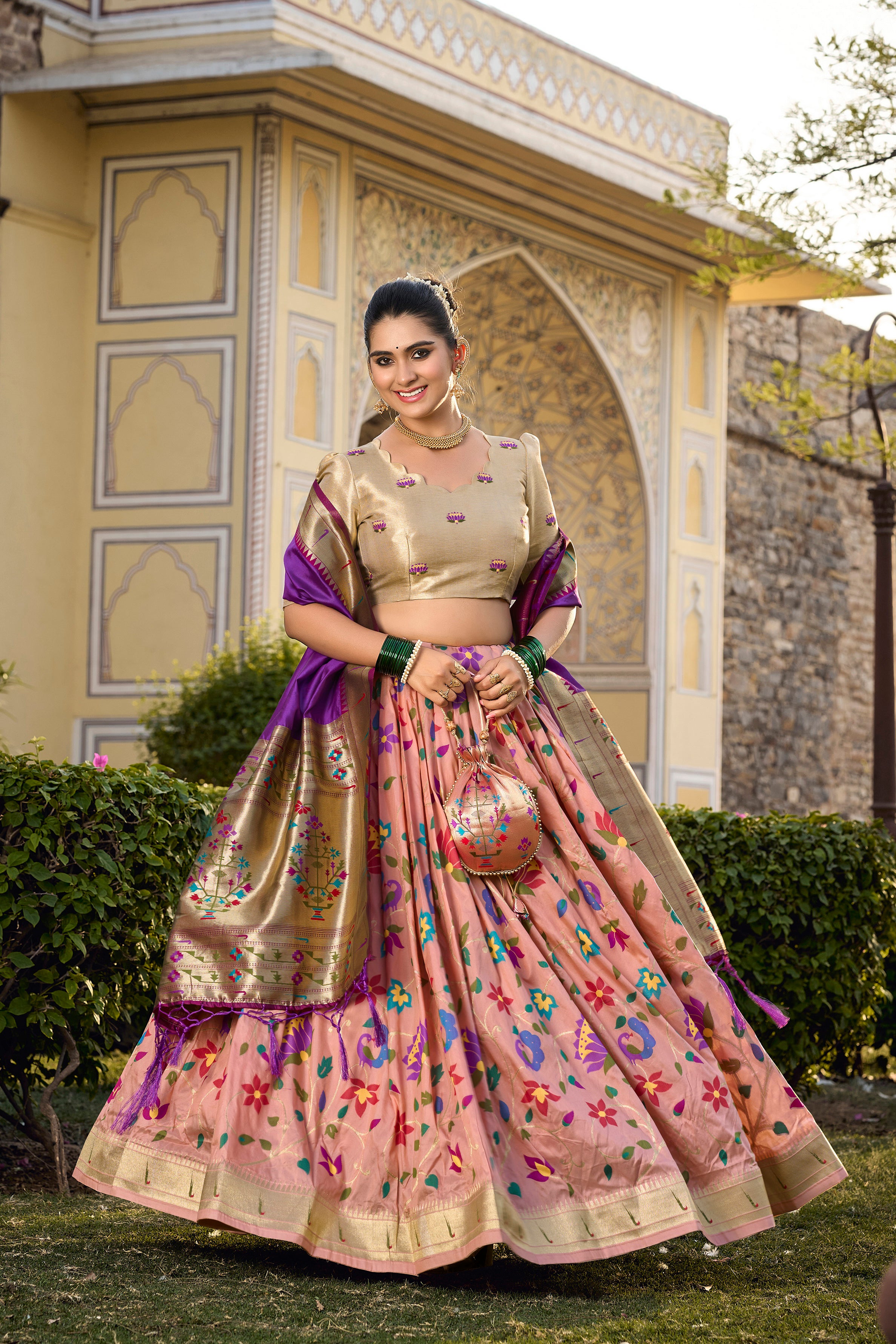 Paithani Lehenga Choli with Weaving Zari Work