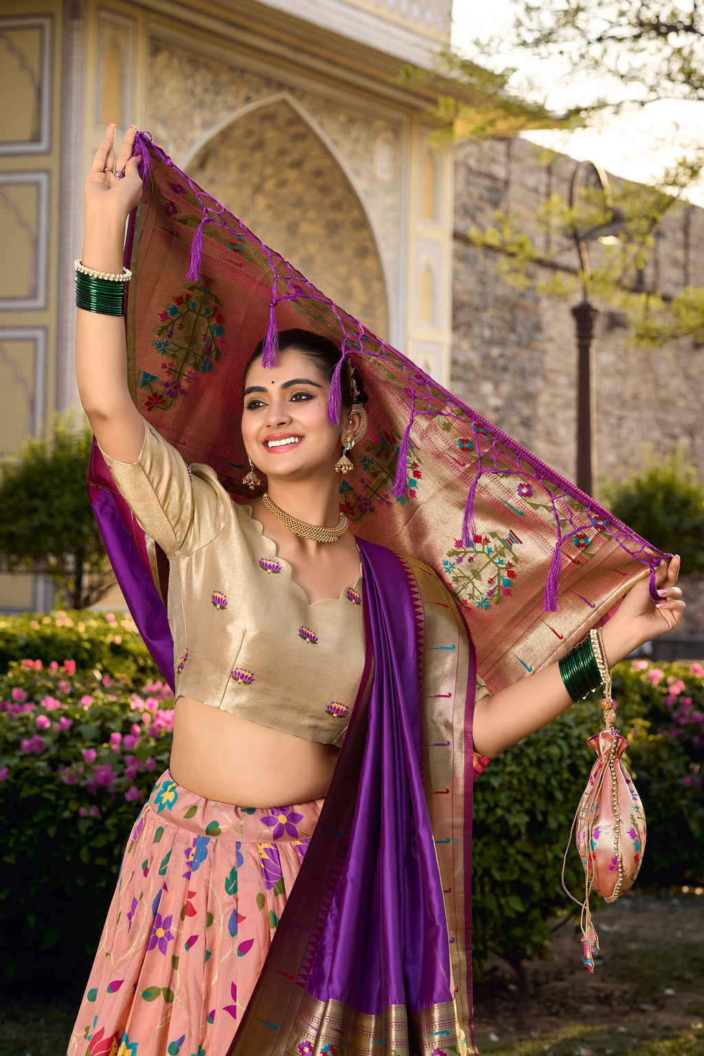 Paithani Lehenga Choli with Weaving Zari Work