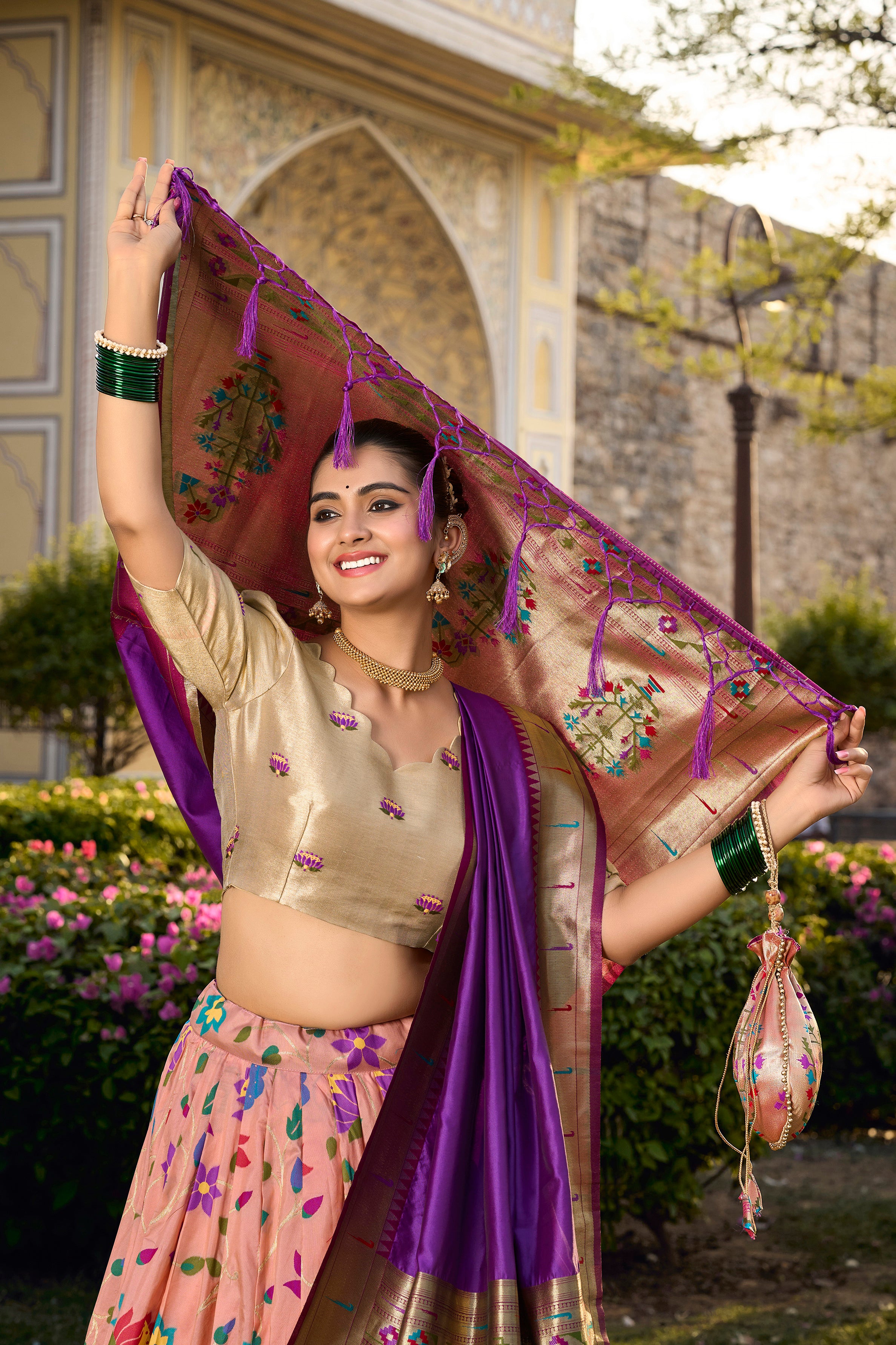 Paithani Lehenga Choli with Weaving Zari Work