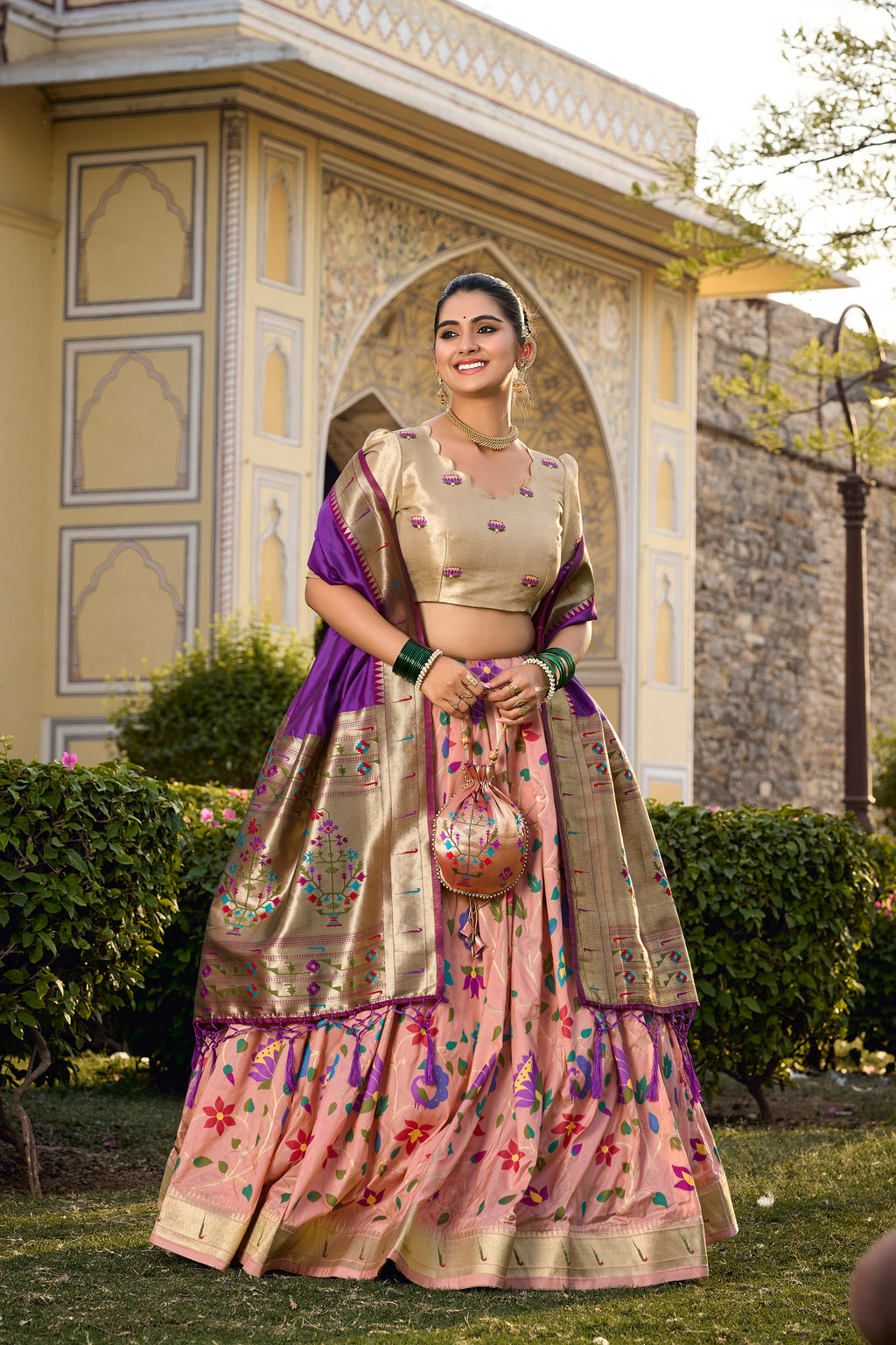 Paithani Lehenga Choli with Weaving Zari Work