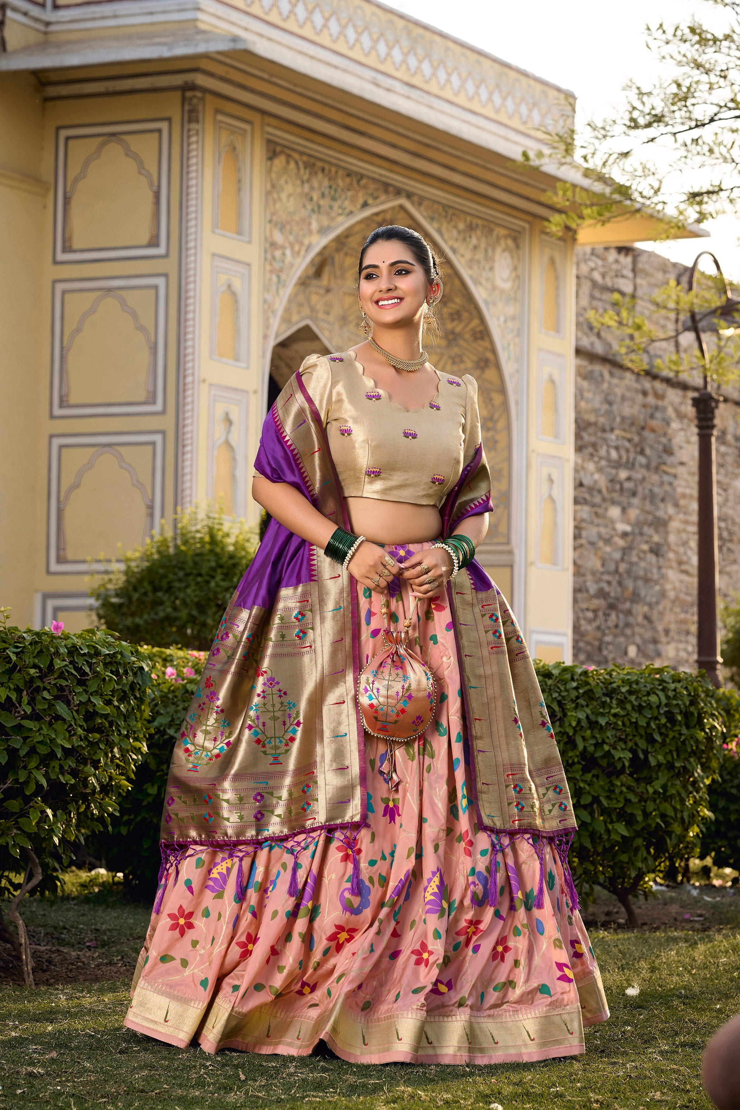 Paithani Lehenga Choli with Weaving Zari Work