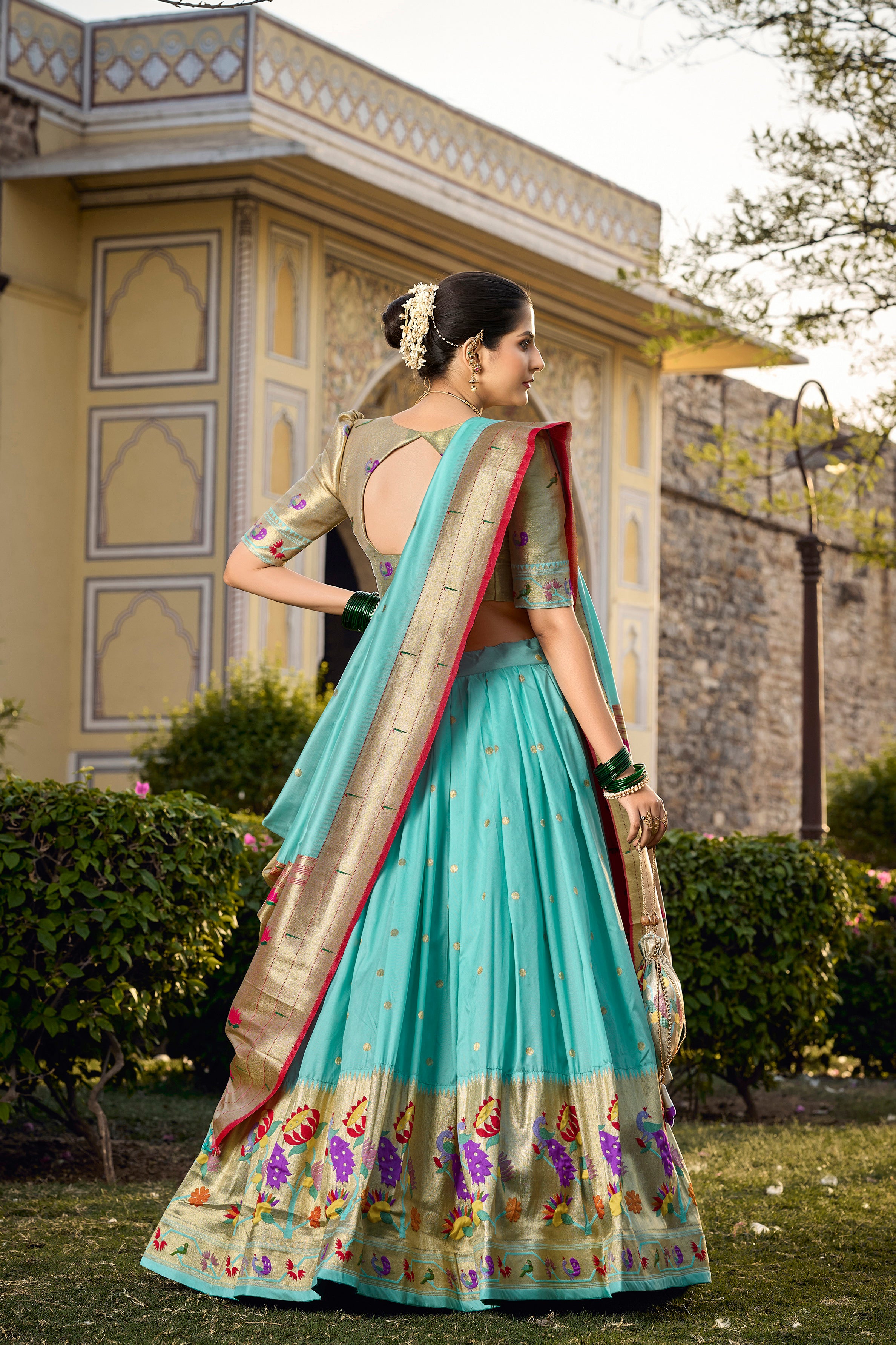 Paithani Lehenga Choli with Weaving Zari Work