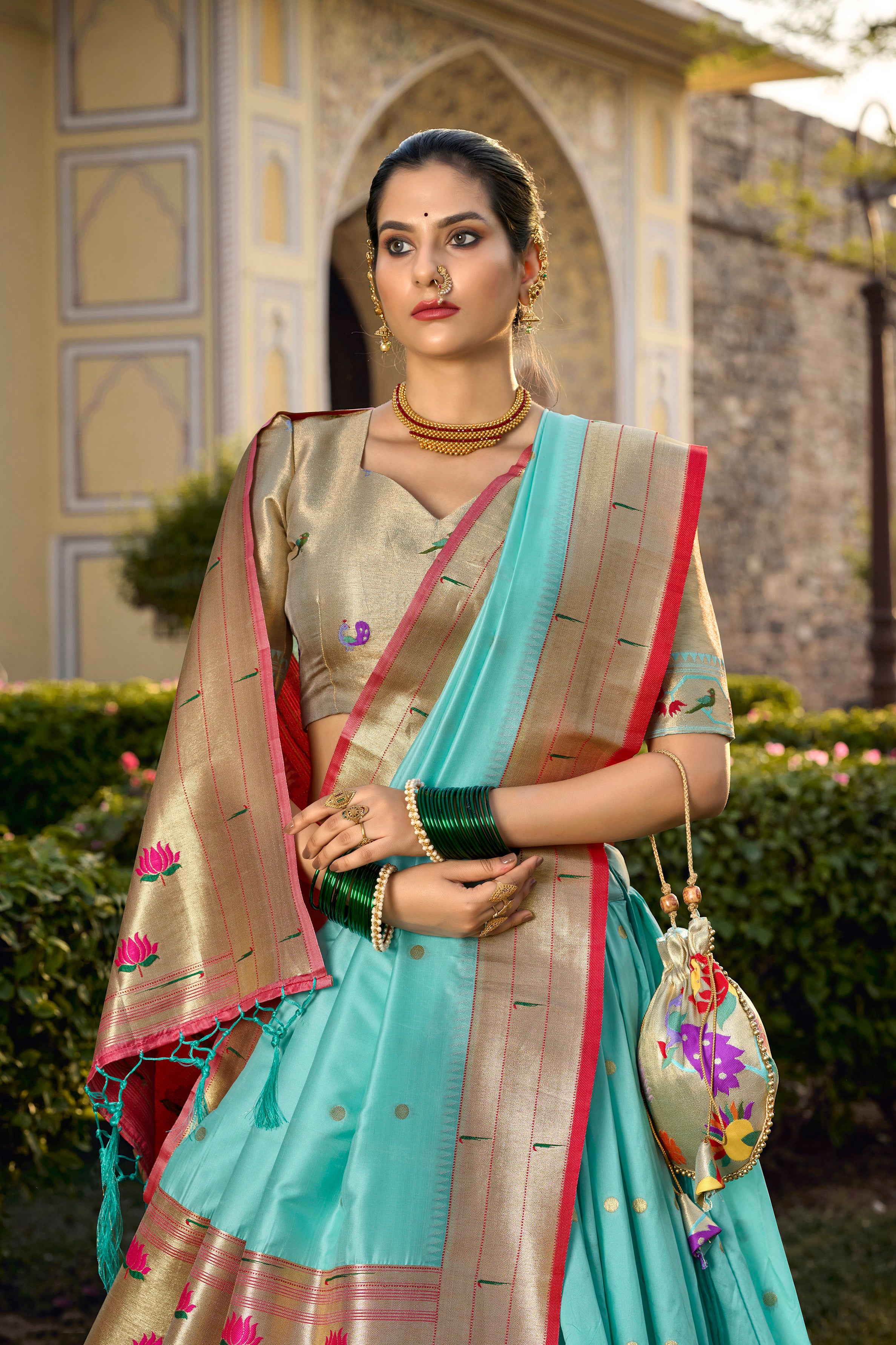 Paithani Lehenga Choli with Weaving Zari Work