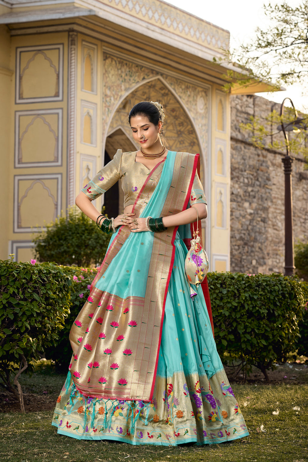 Paithani Lehenga Choli with Weaving Zari Work
