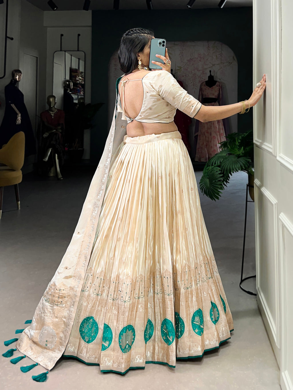 Elegant designer lehenga set with blouse and dupatta for weddings