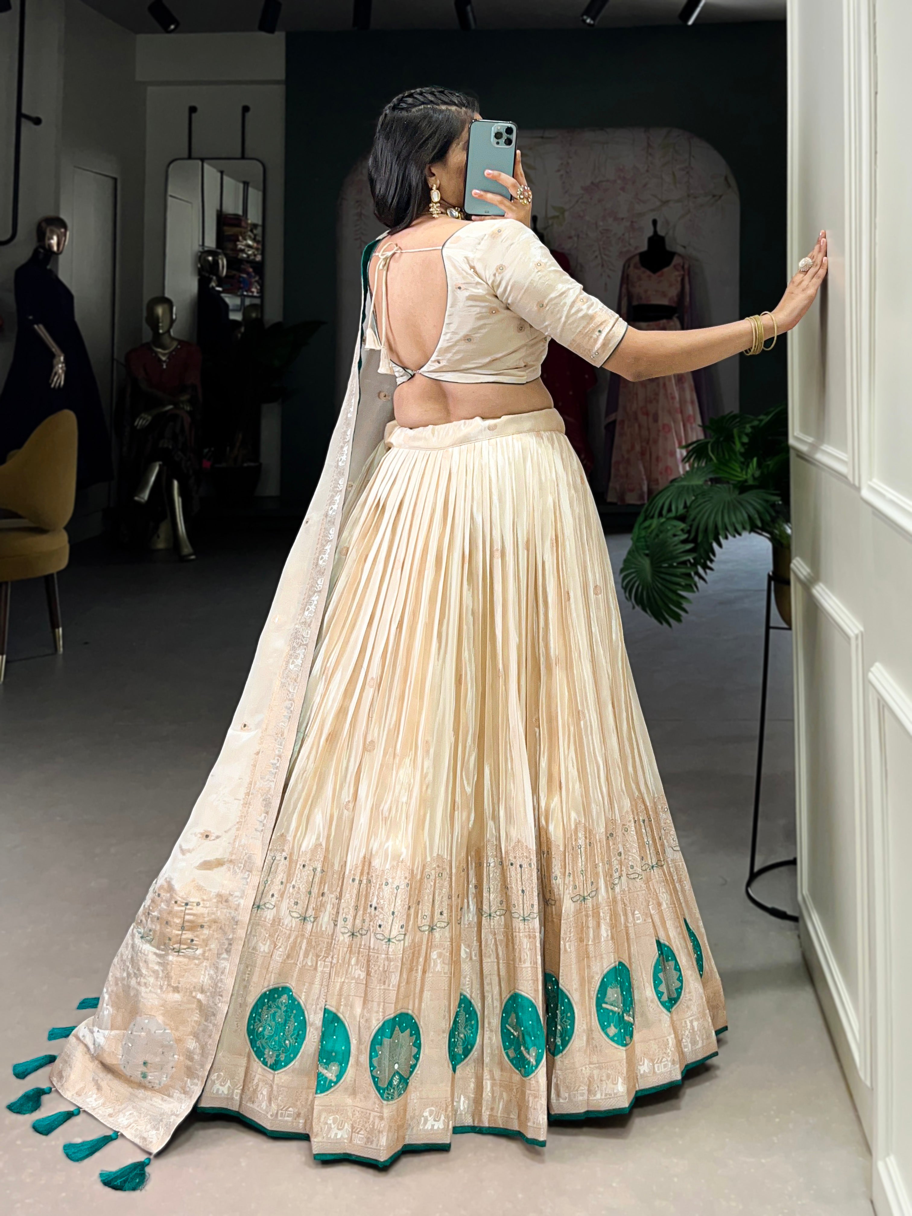 Elegant designer lehenga set with blouse and dupatta for weddings