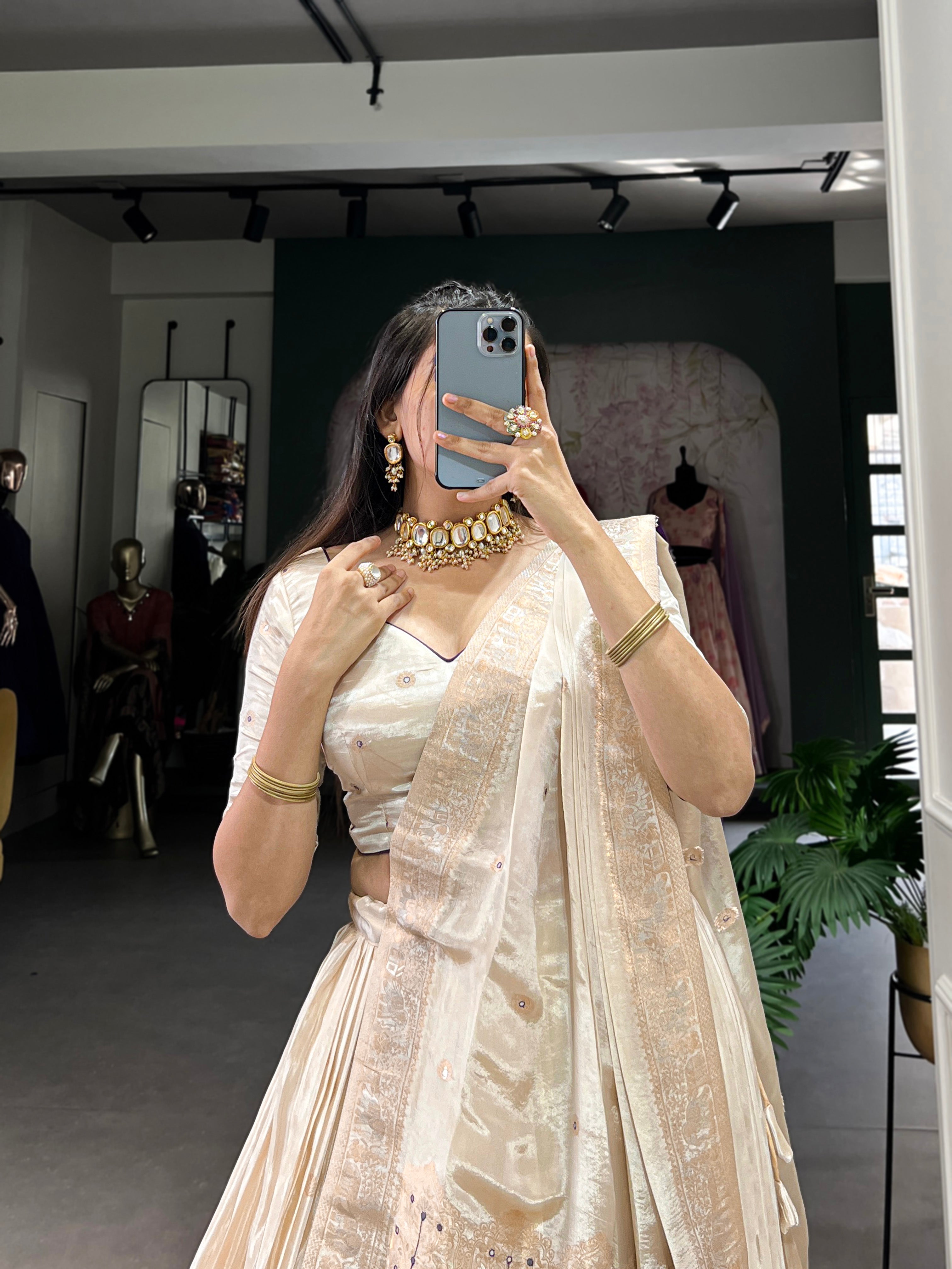 Elegant designer lehenga set with blouse and dupatta for weddings