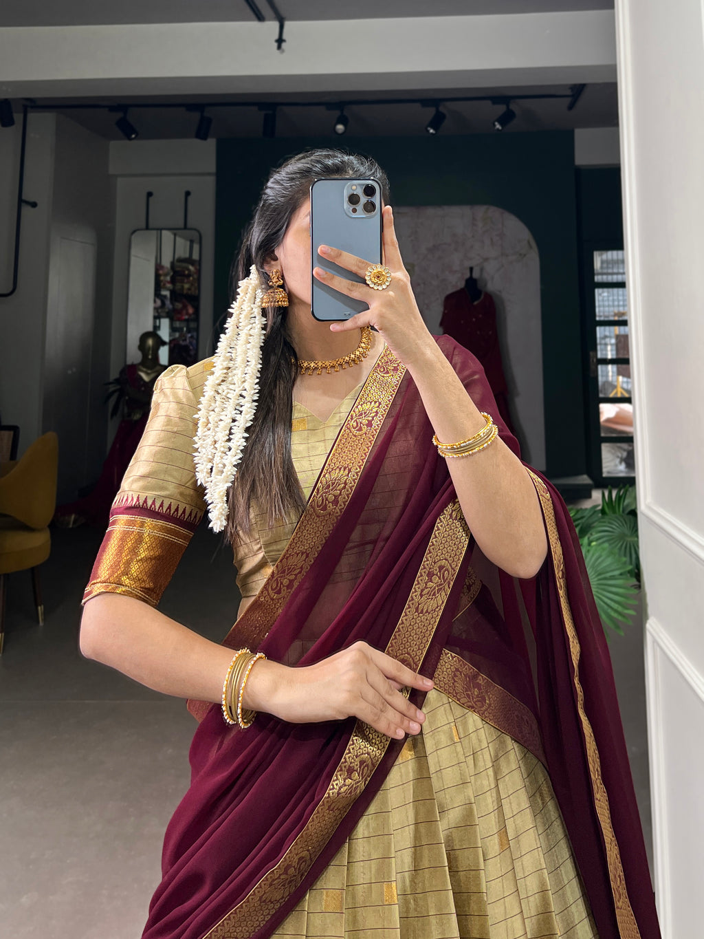 Paithani artistry on Cotton Silk Choli