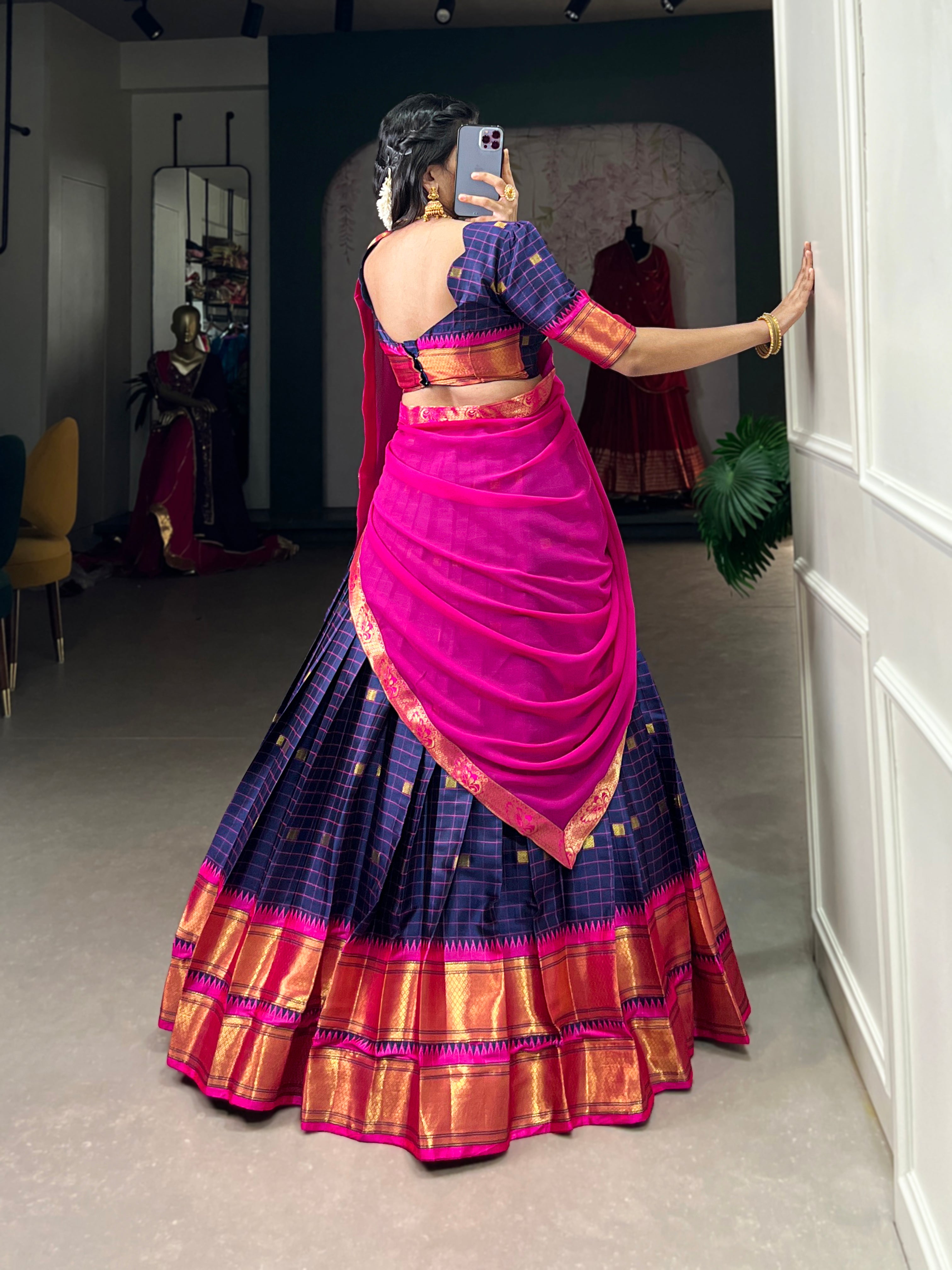 Paithani artistry on Cotton Silk Choli