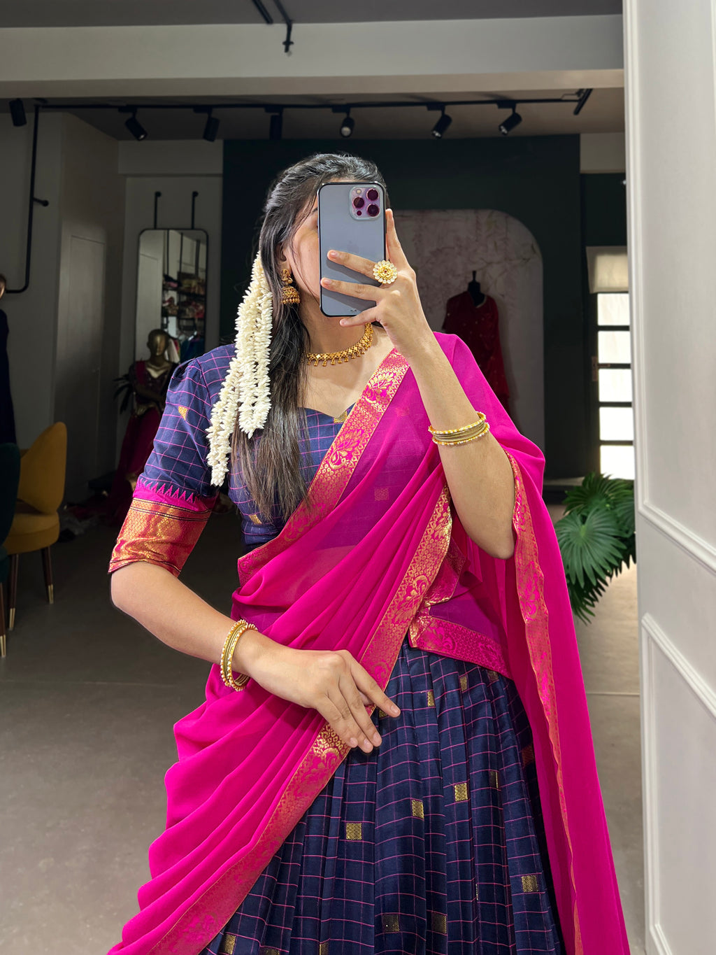 Paithani artistry on Cotton Silk Choli