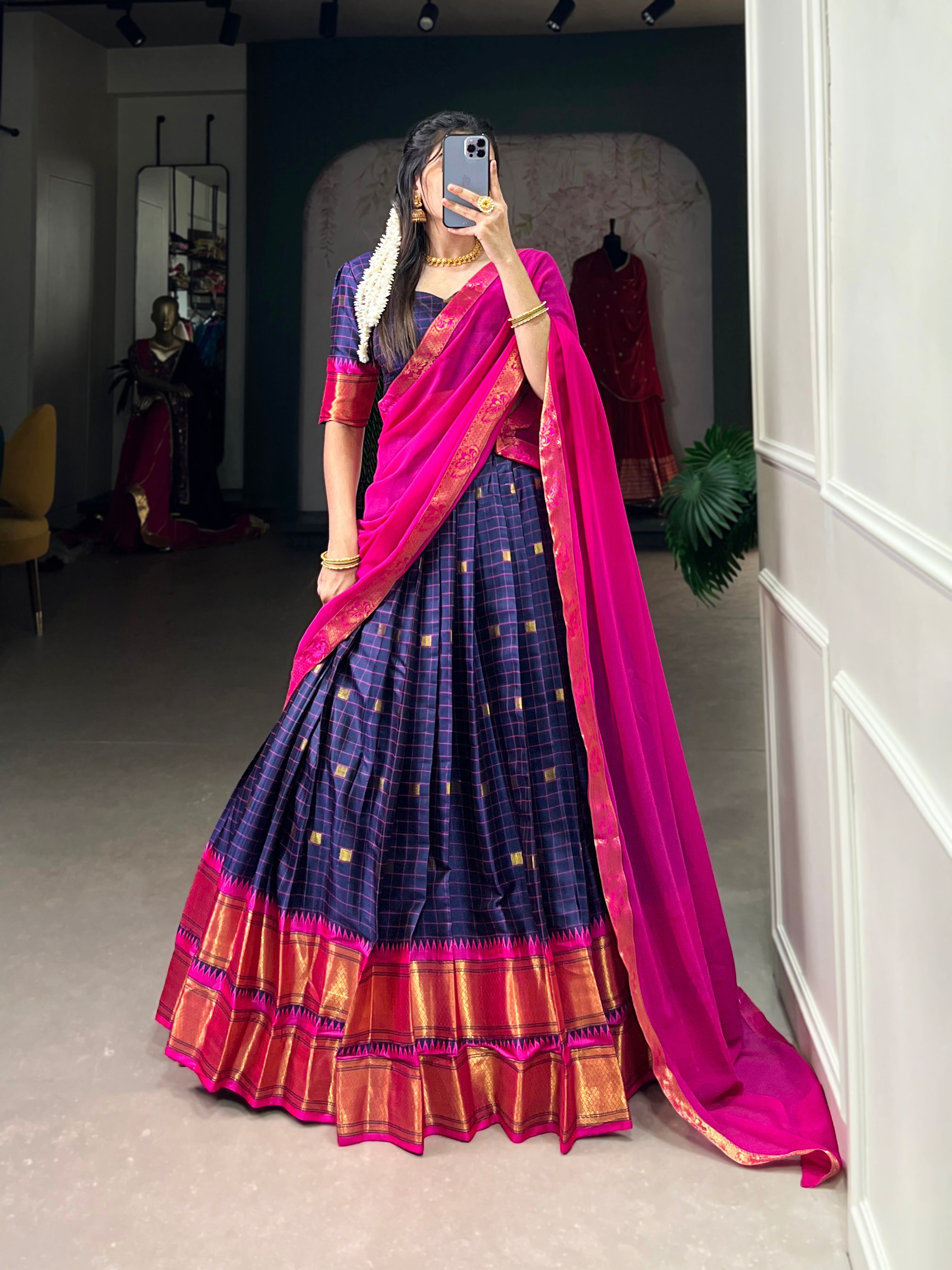 Paithani artistry on Cotton Silk Choli