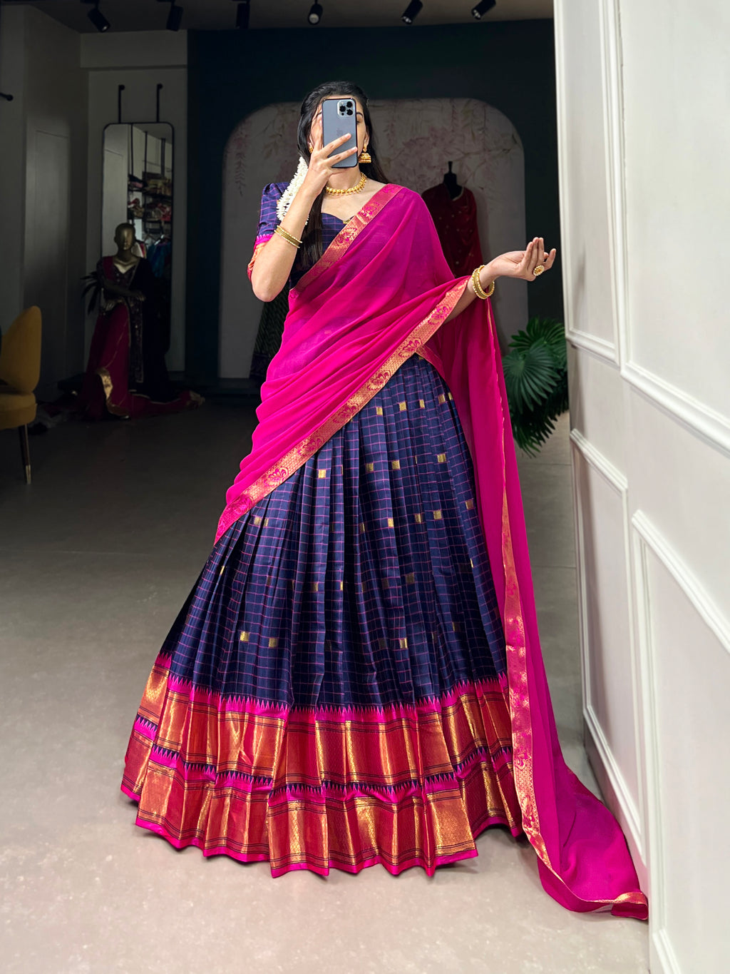 Paithani artistry on Cotton Silk Choli