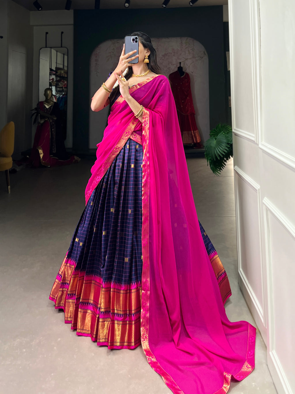 Paithani artistry on Cotton Silk Choli