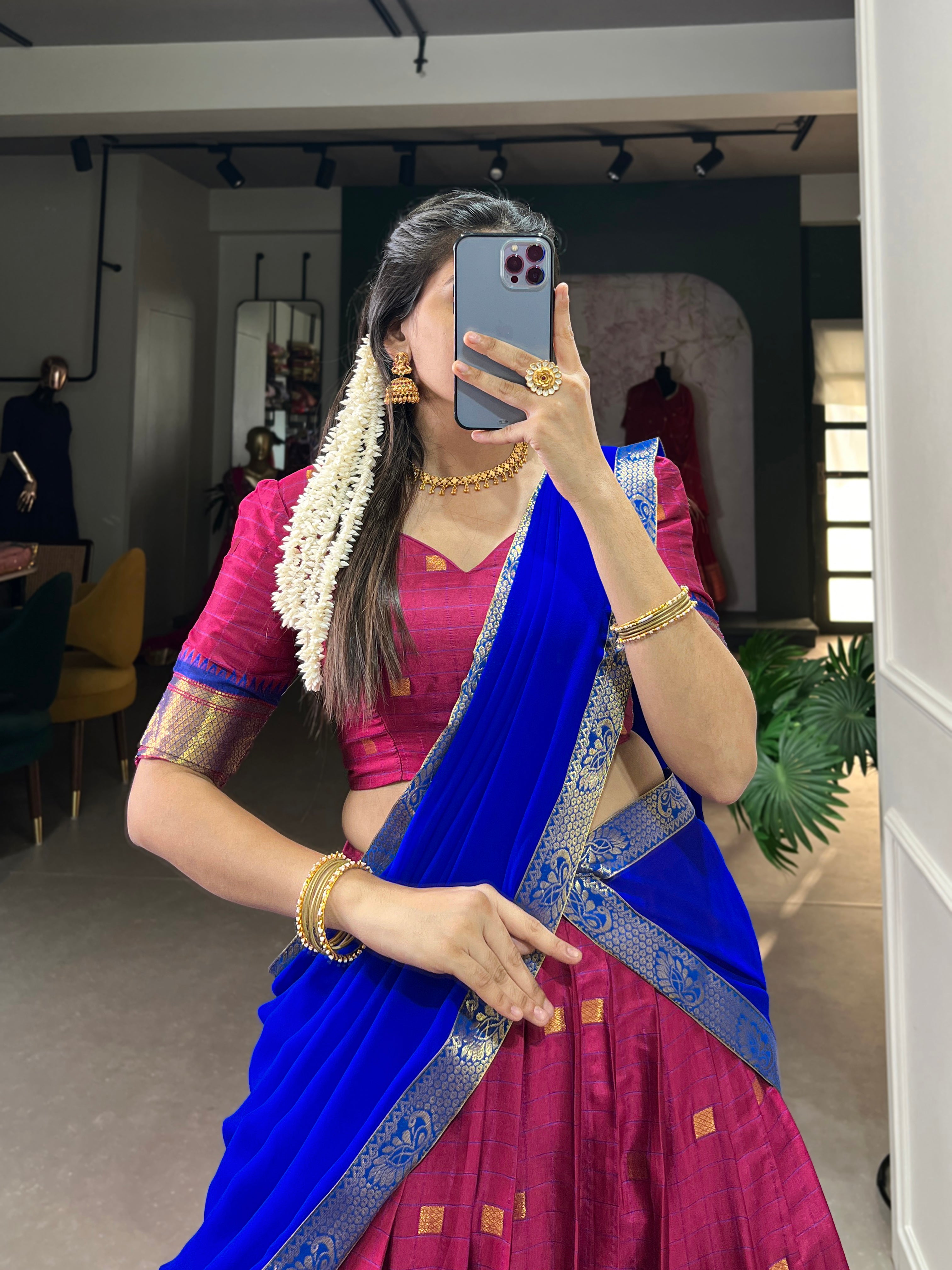 Paithani artistry on Cotton Silk Choli