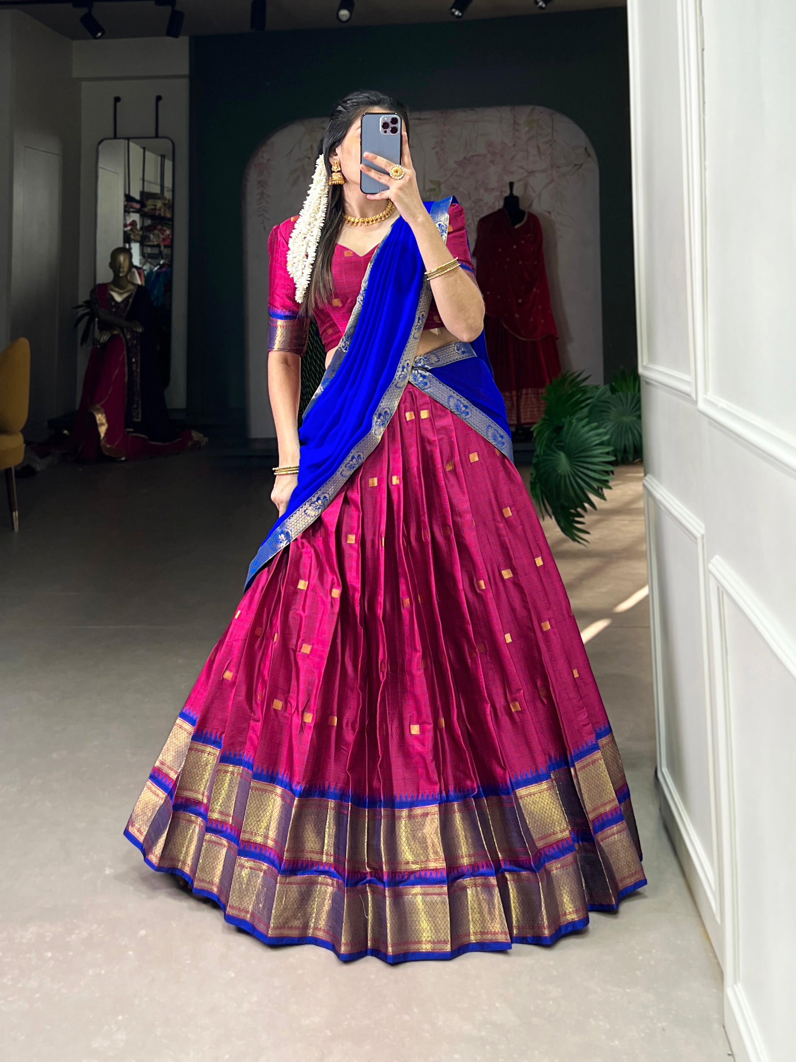Paithani artistry on Cotton Silk Choli