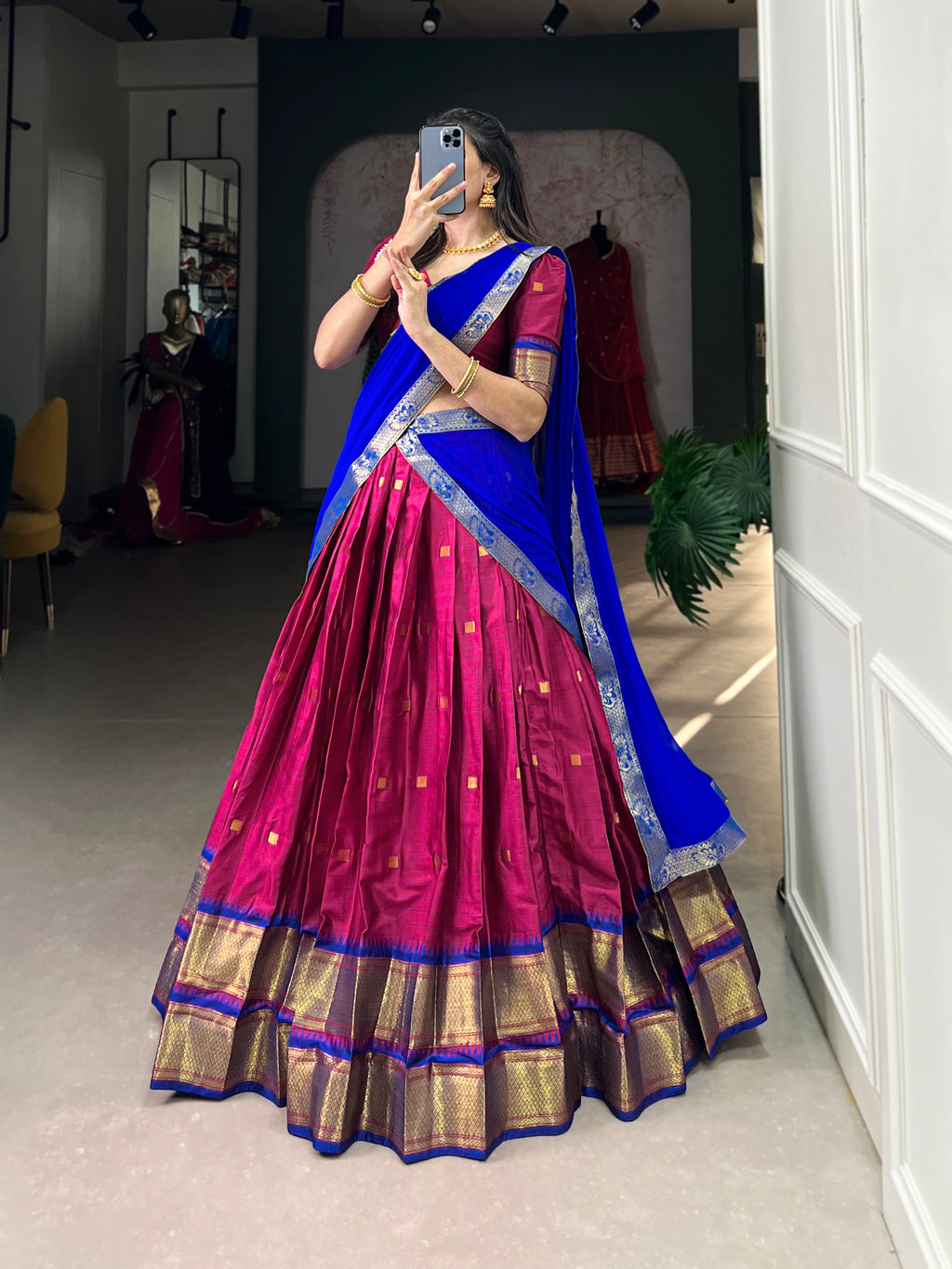 Paithani artistry on Cotton Silk Choli