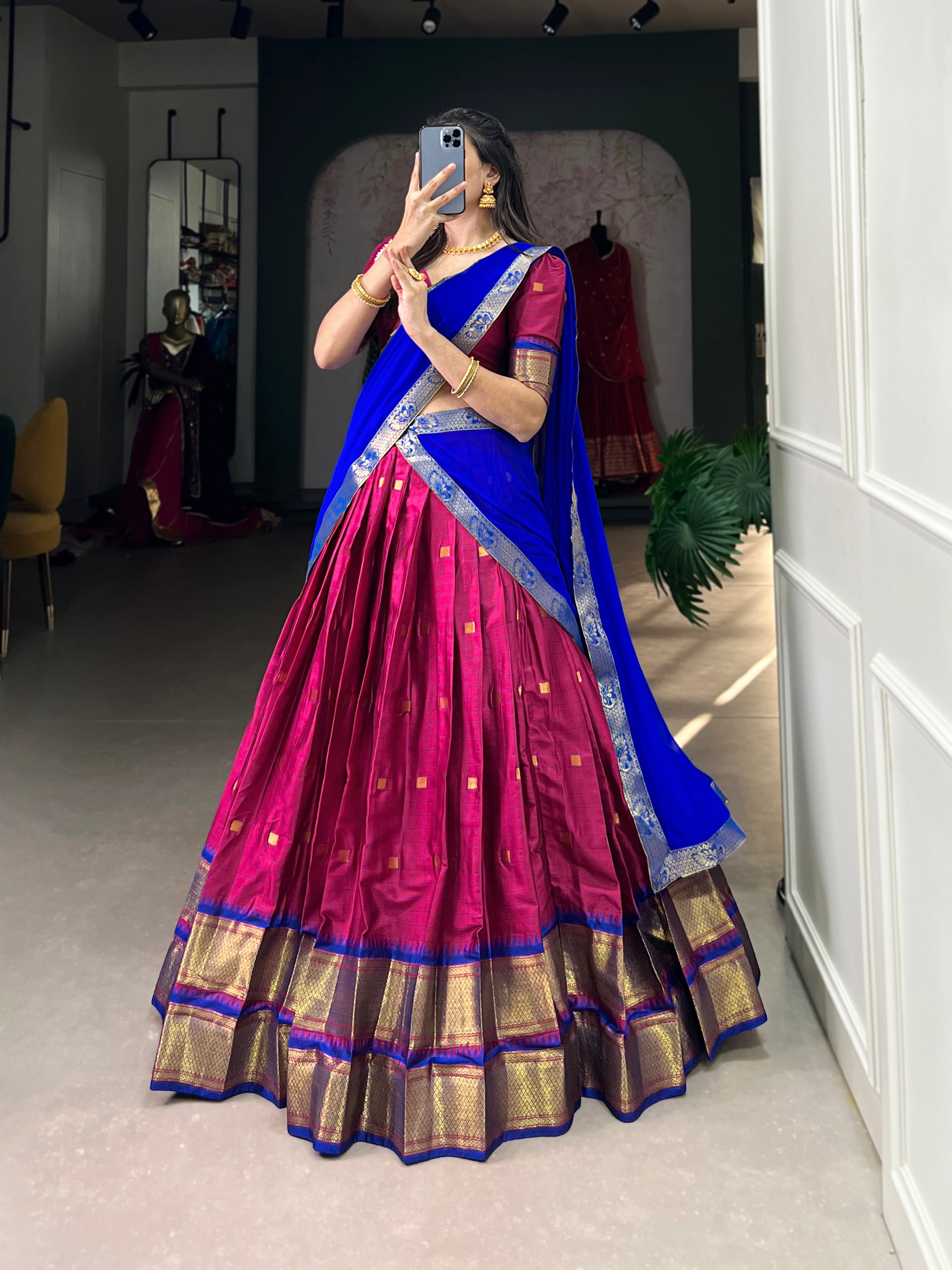 Paithani artistry on Cotton Silk Choli