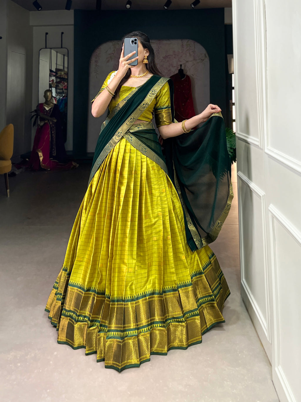 Paithani artistry on Cotton Silk Choli
