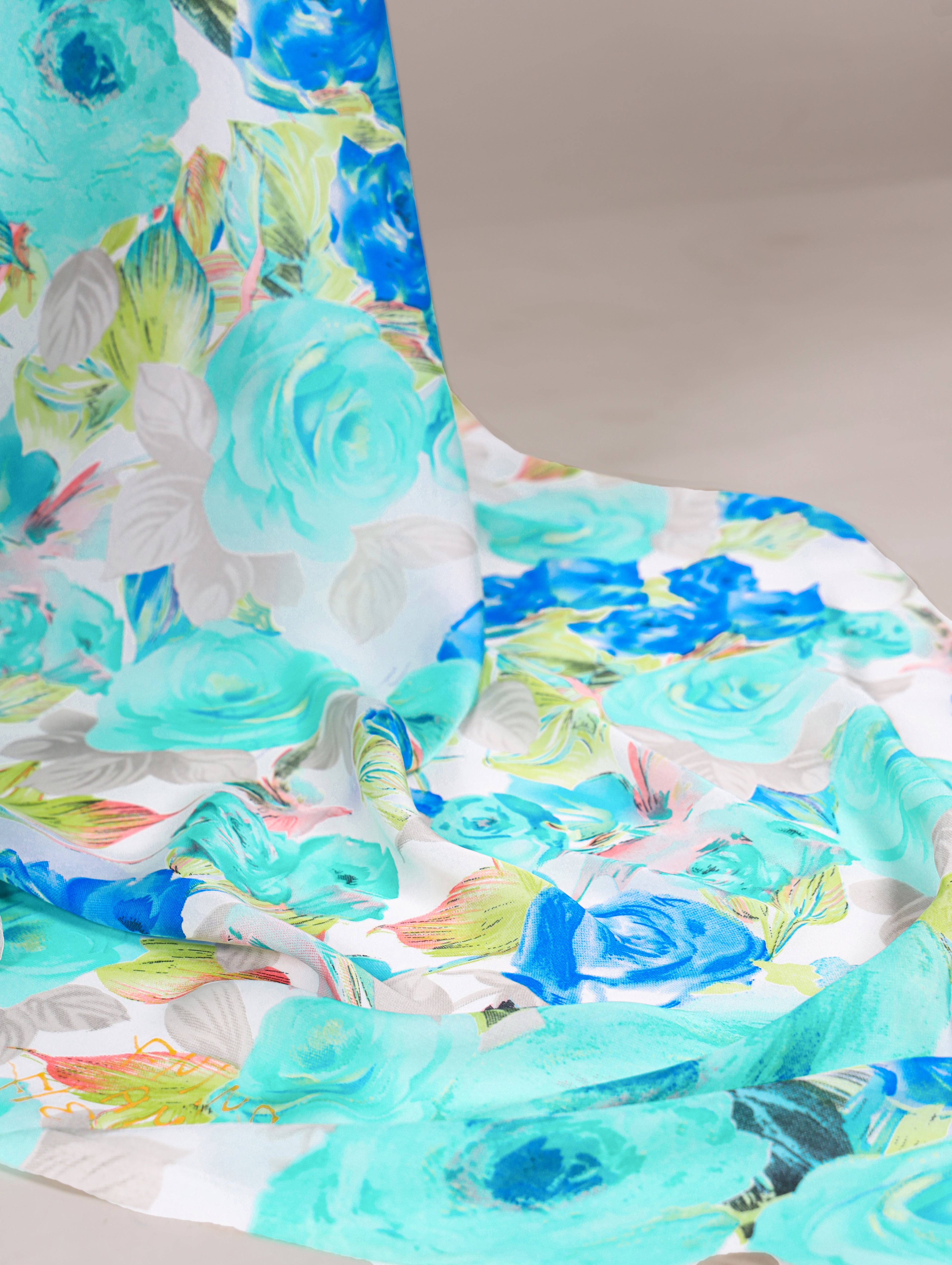 Beautiful Dull Satin With Floral Printed Saree