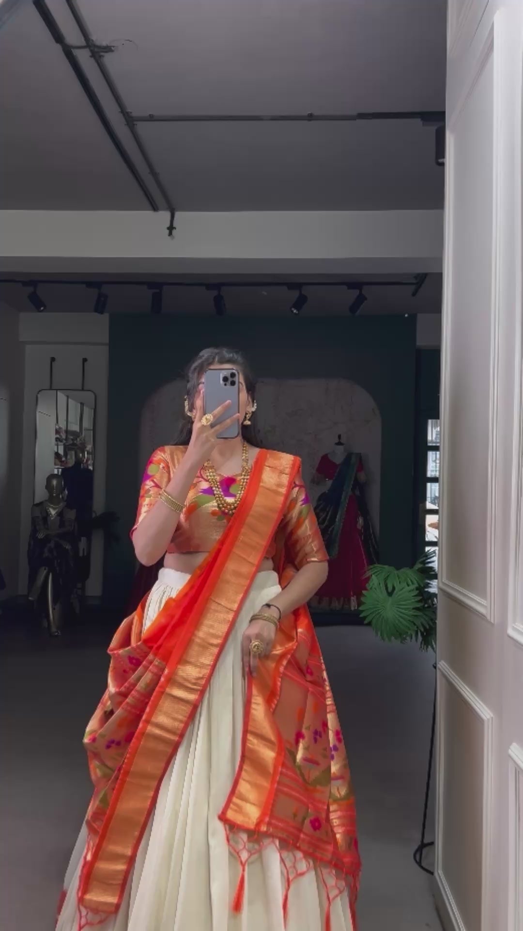 Green color  Paithani lehengas that speak culture