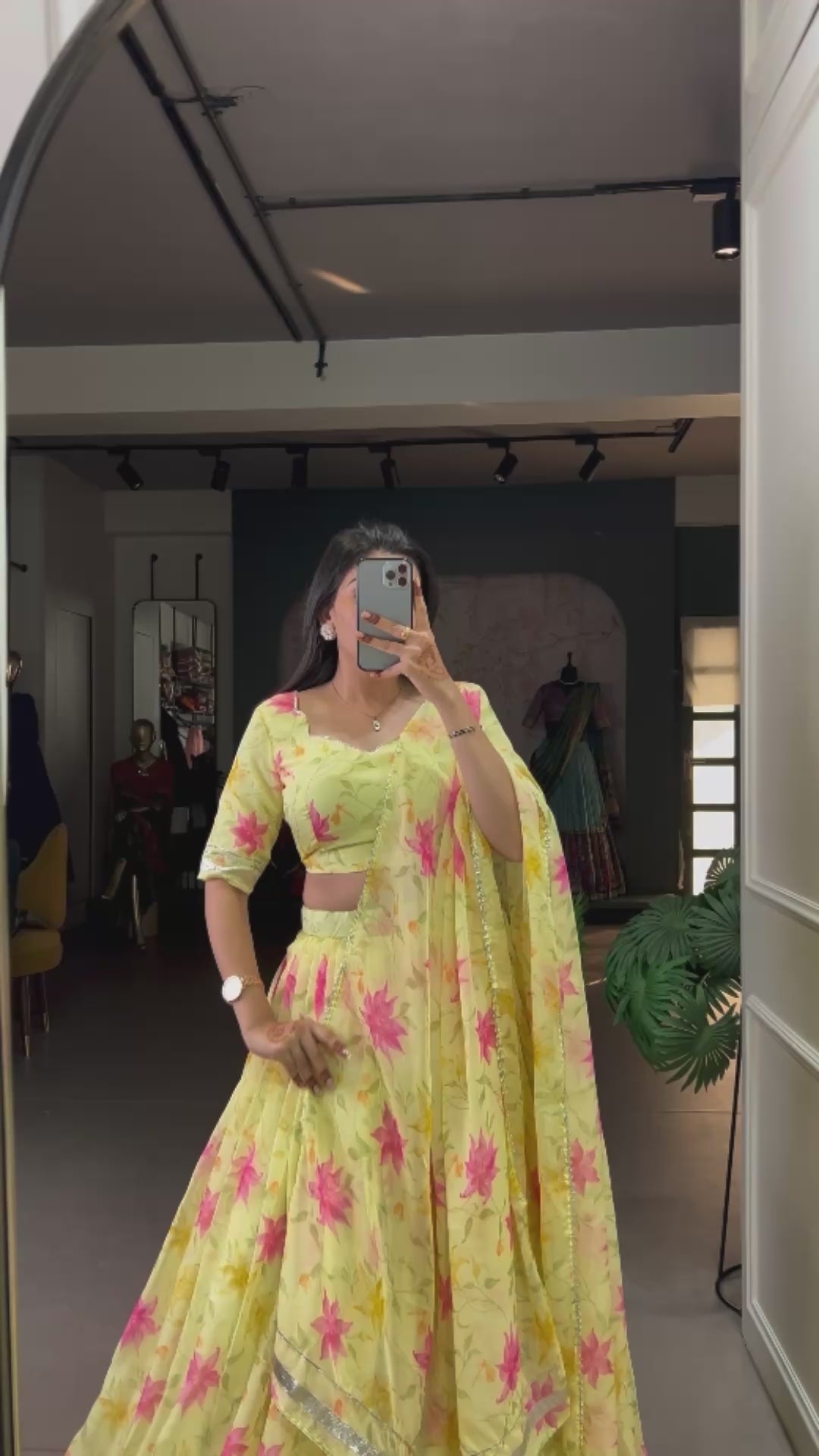 Pastel Organza Lehenga with Matching Dupatta