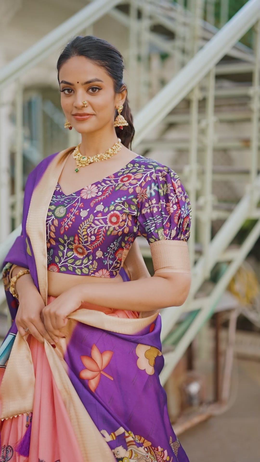 Regal Beige Handcrafted Lehenga with Traditional Motifs