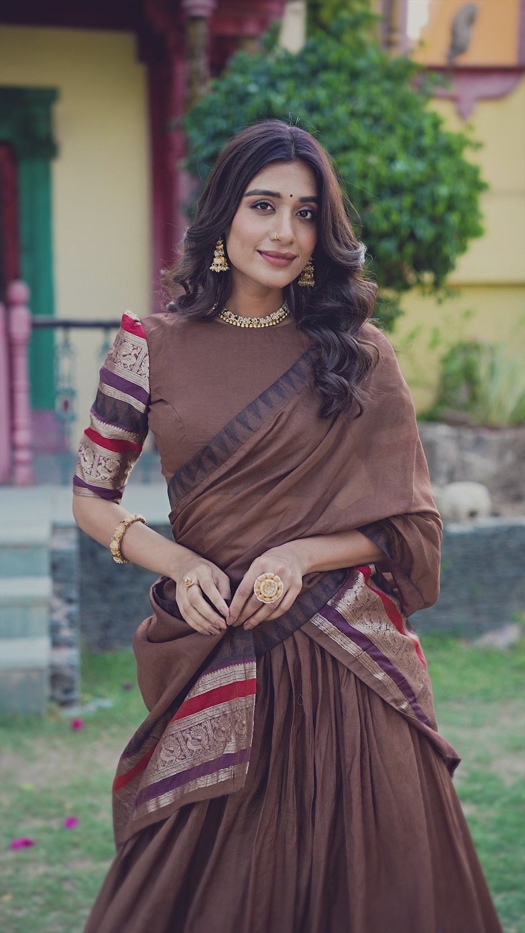 Elegant Lehenga Choli with Designer Woven Sleeves