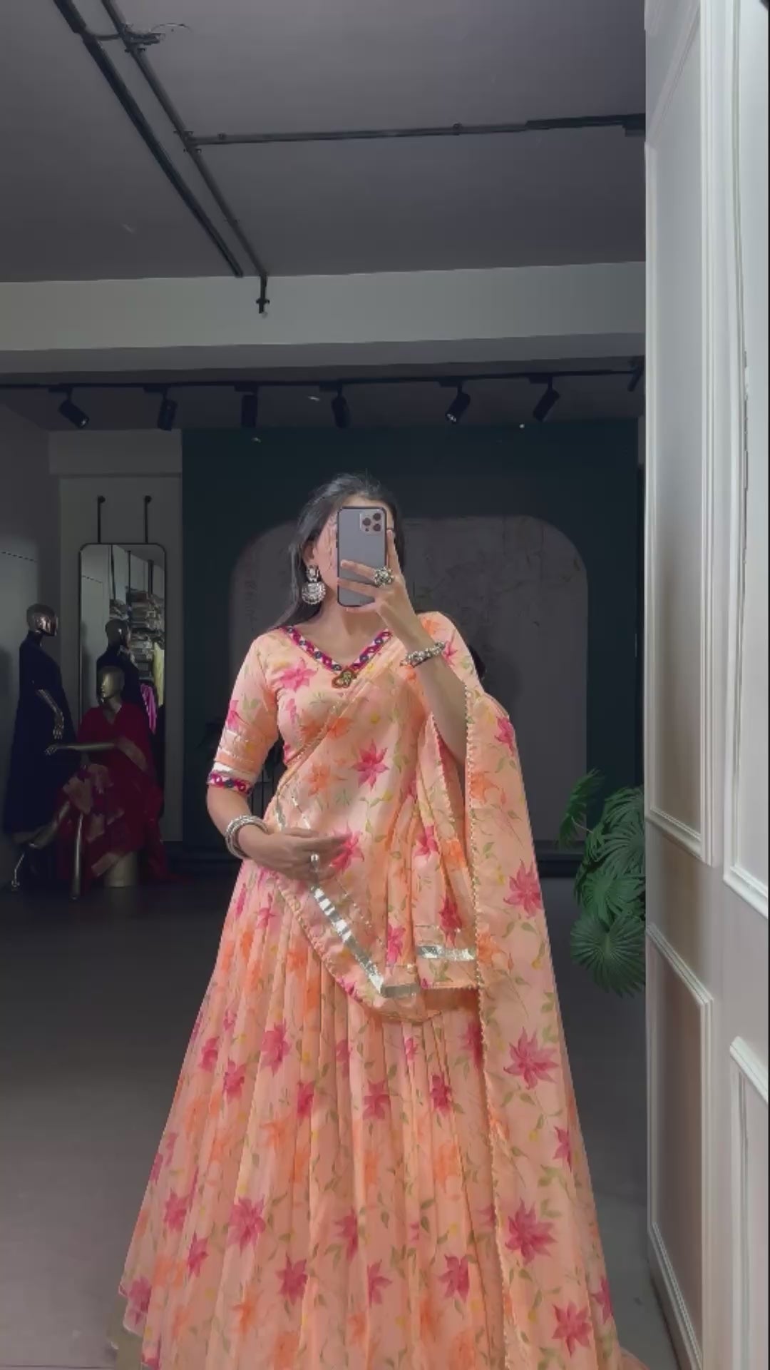 Baby Pink Floral Edition  Choli With Embossed Design Lace Touch Up