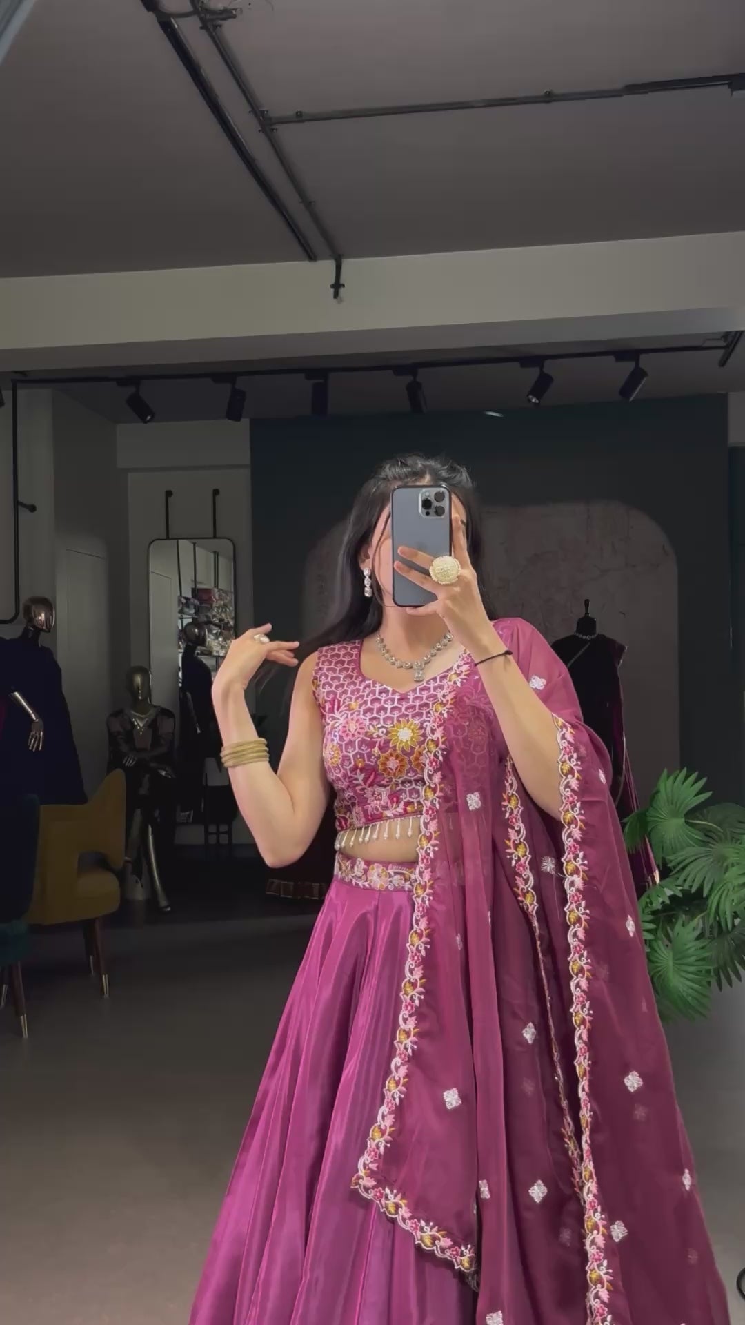 Vibrant Magenta Pink Lehenga with Heavy Work Blouse