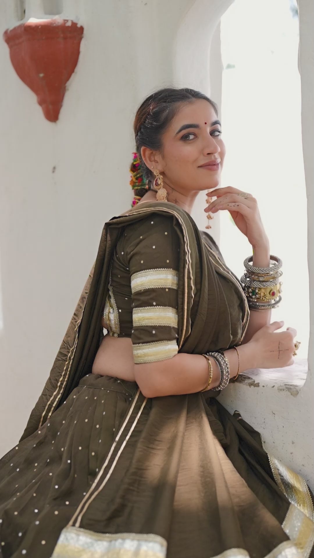 Elegant Pure Chanderi Lehenga Choli with Zari Border Detailing
