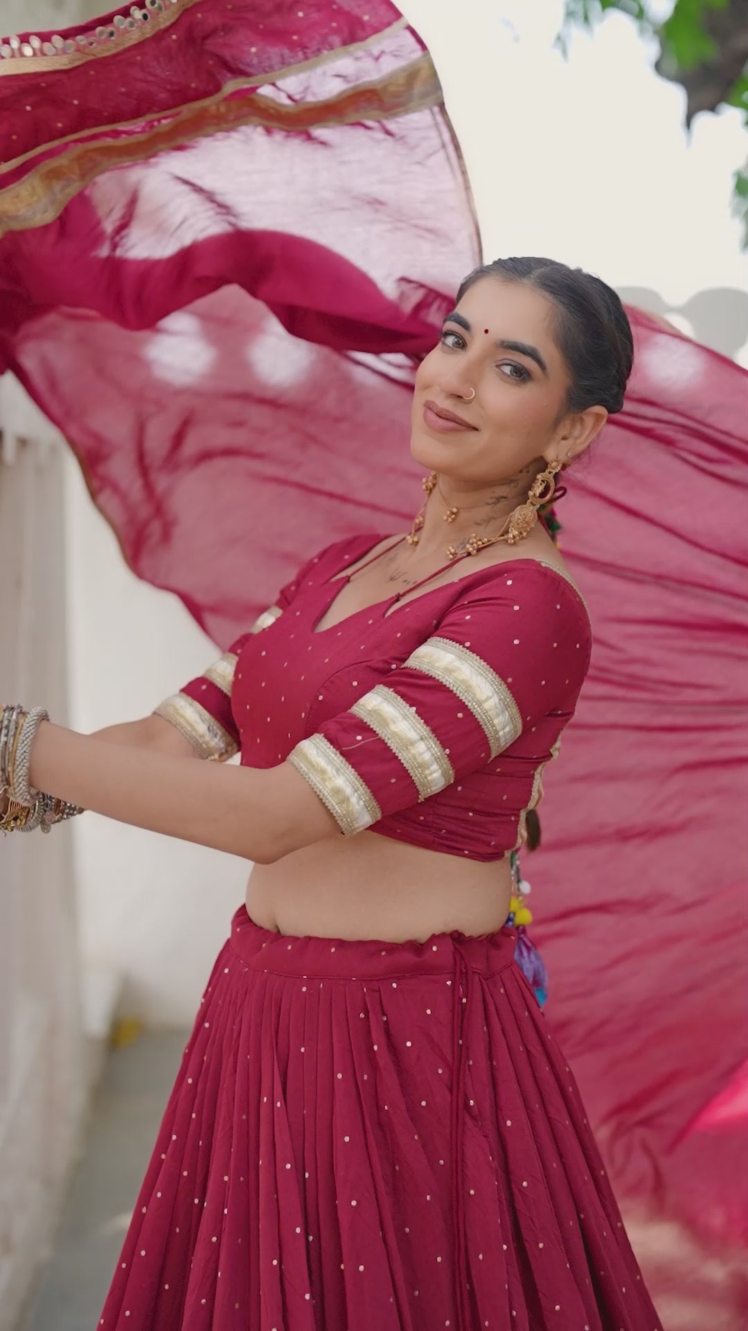 Elegant Pure Chanderi Lehenga Choli with Zari Border Detailing