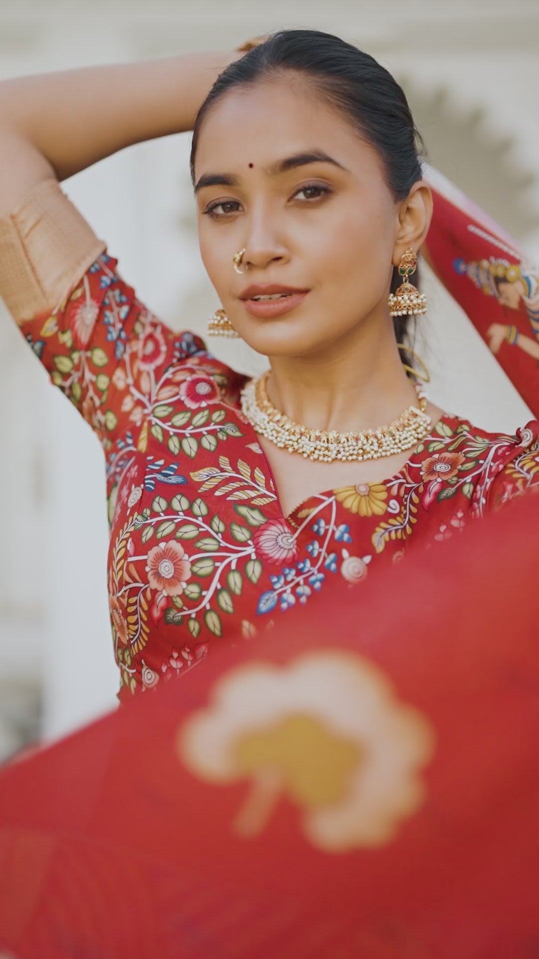 Regal Beige Handcrafted Lehenga with Traditional Motifs