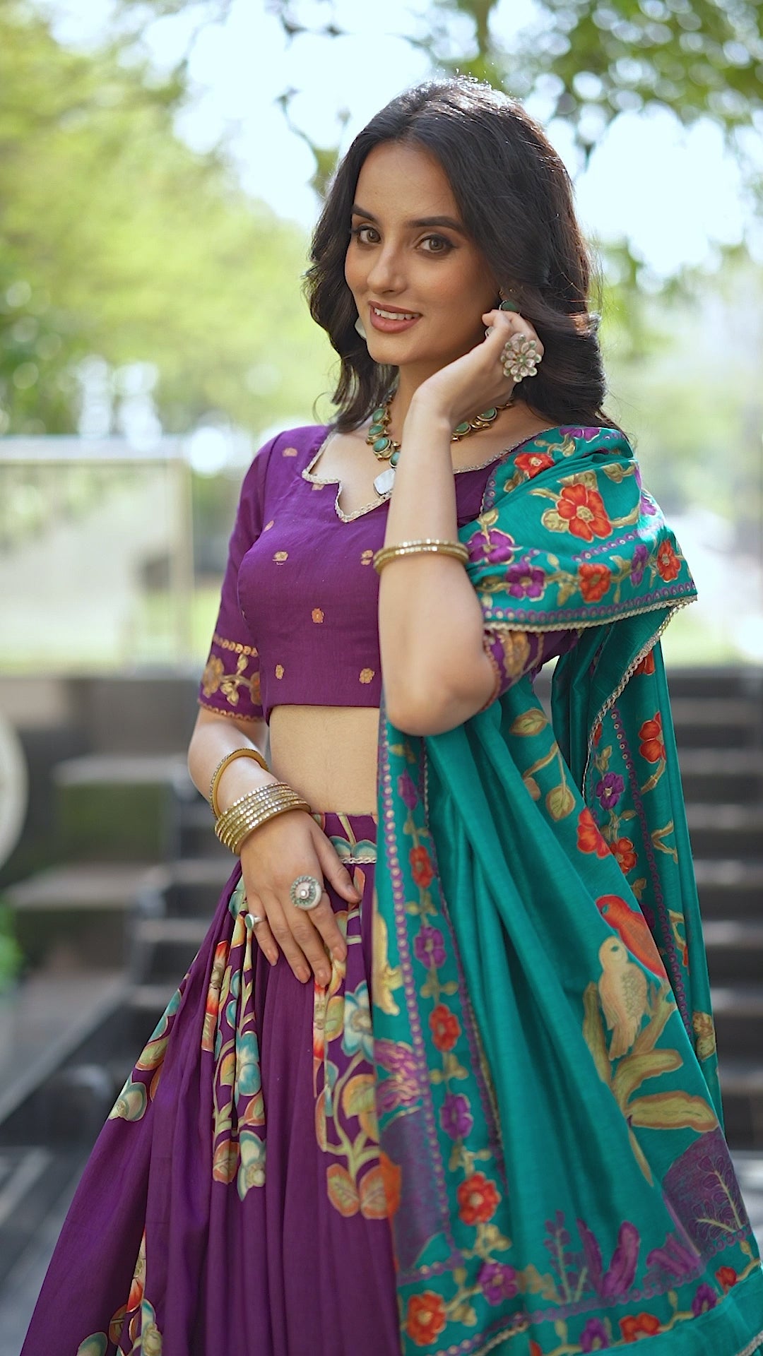 Traditional  Floral Lehenga Set for Elegant Festive Occasions