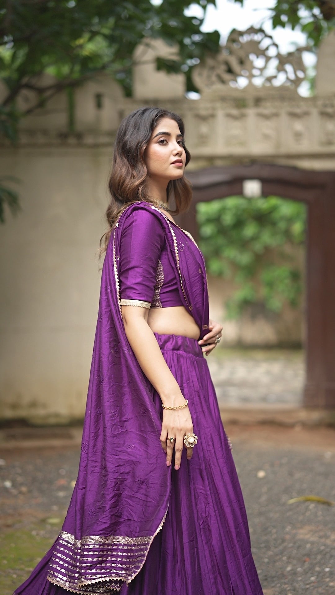 Regal Choli with Woven Zari Border