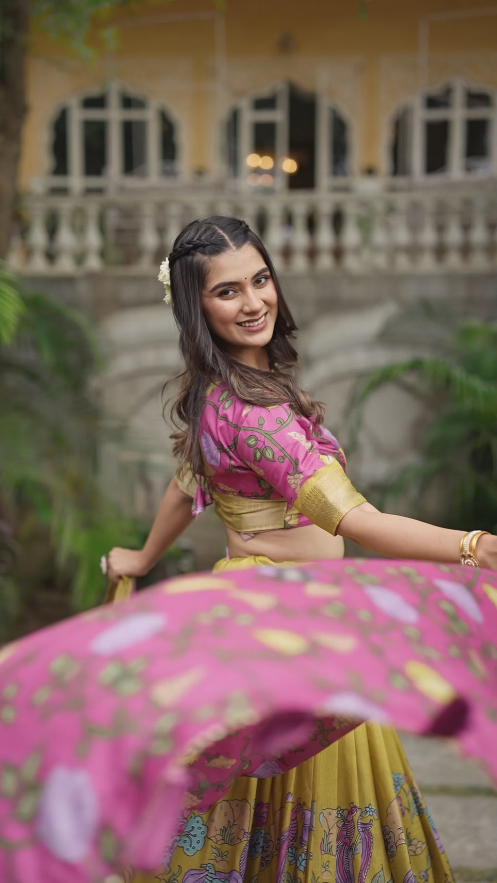 Regal Silk Lehenga with Vibrant Motifs