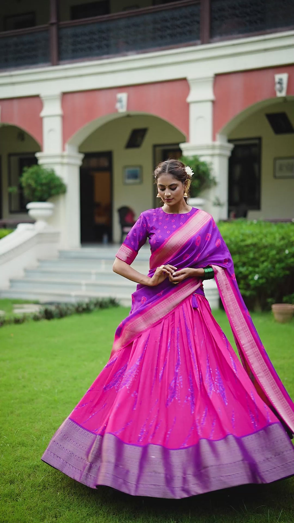 Elegant Silk Lehenga with Zari Border