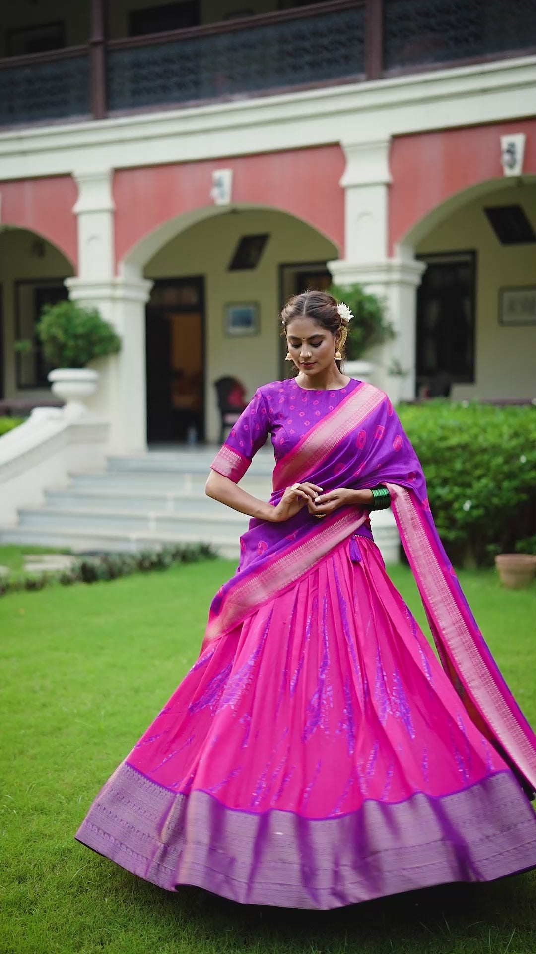 Elegant Silk Lehenga with Zari Border