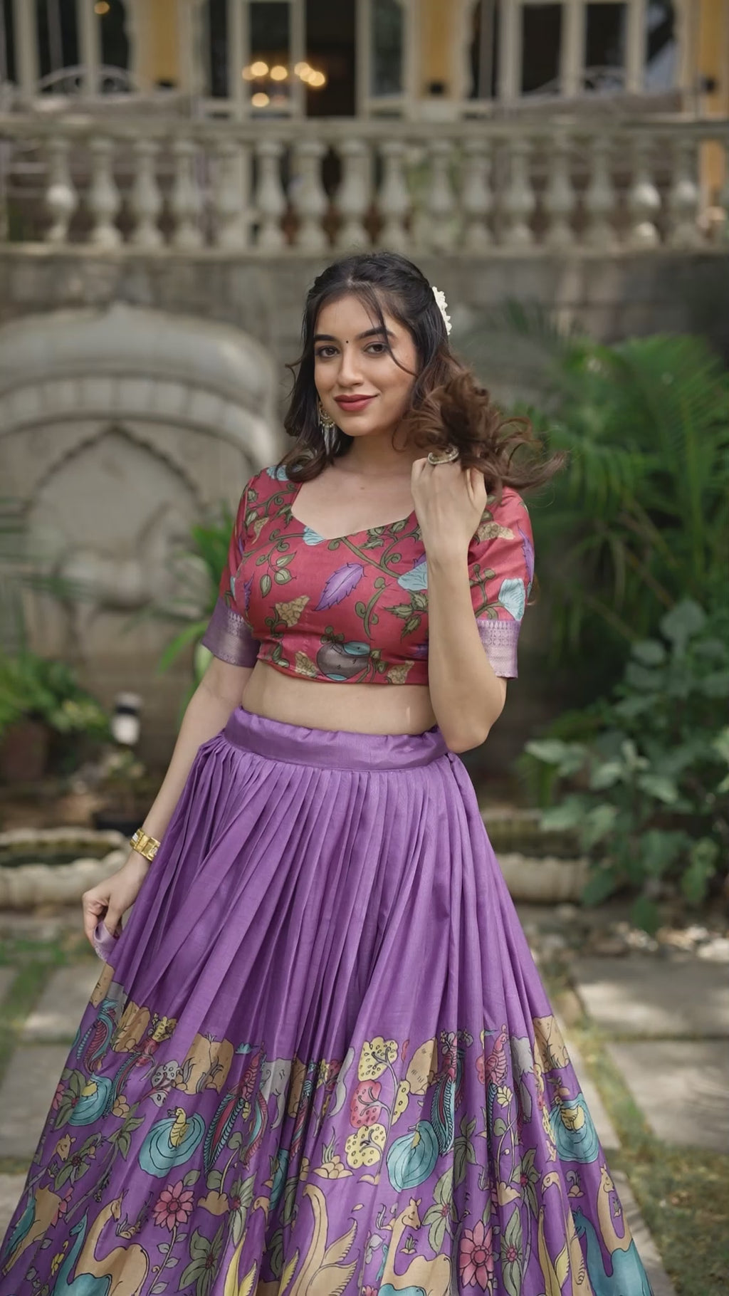Regal Silk Lehenga with Vibrant Motifs